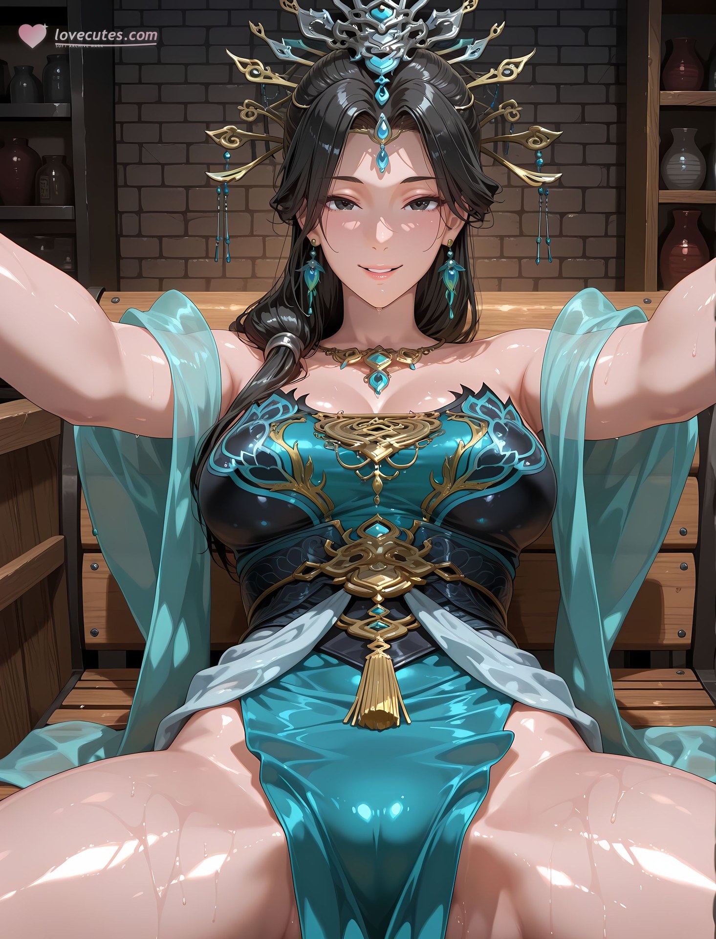 AI Porn - 国漫女神 燕倾霏：紧身衣湿身露穴成人向图集 216P