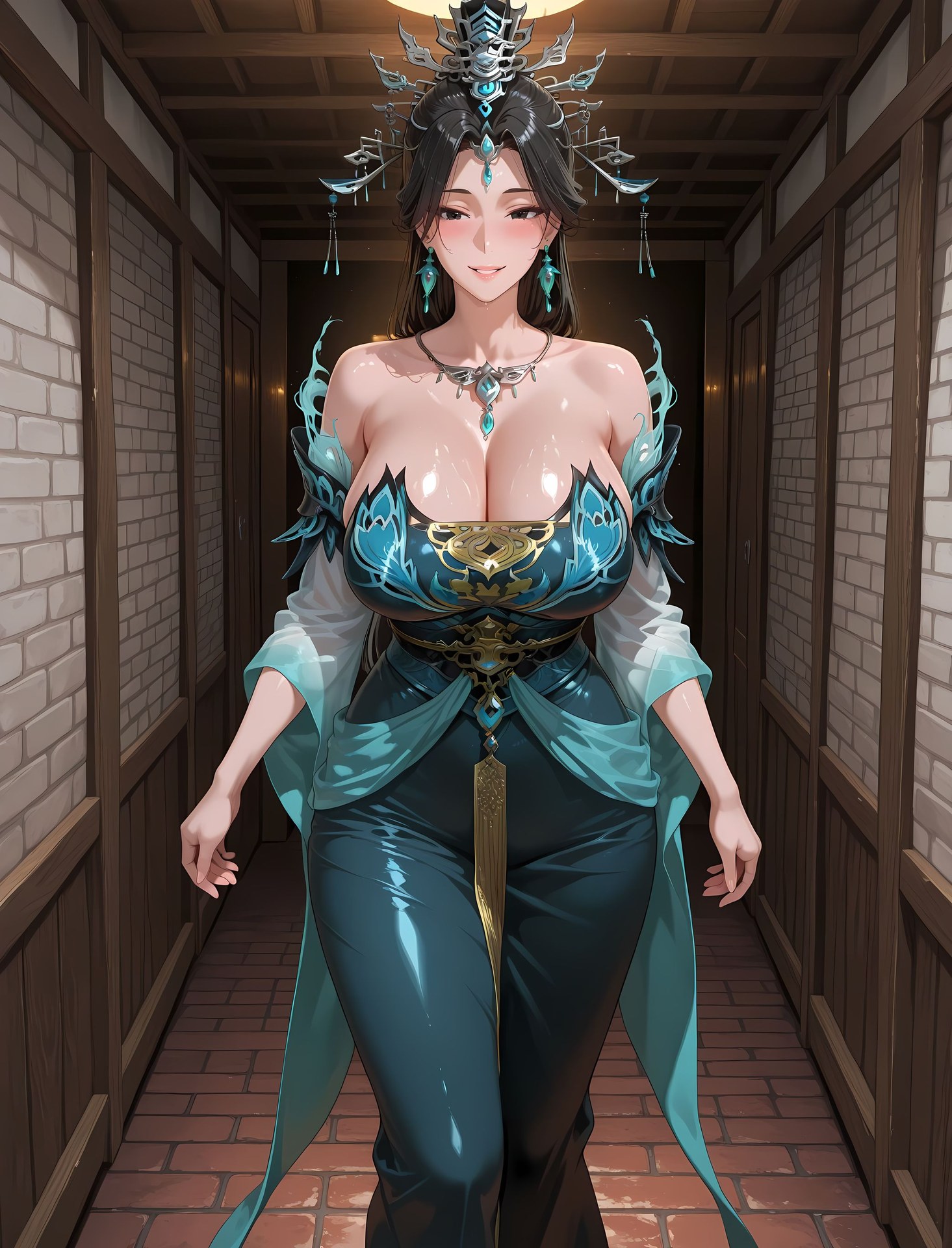 AI Porn - 国漫女神 燕倾霏：紧身衣湿身露穴成人向图集 216P