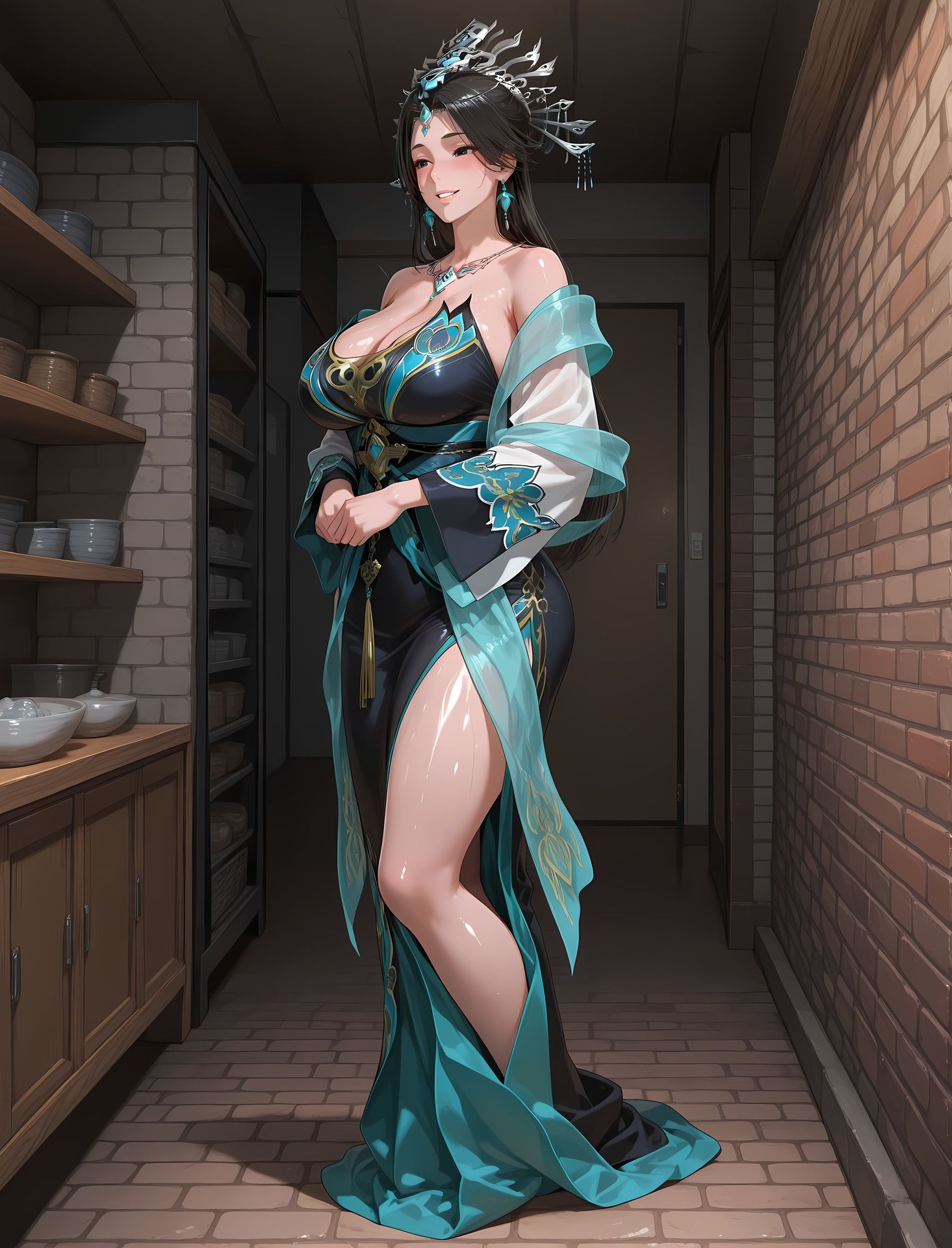 AI Porn - 国漫女神 燕倾霏：紧身衣湿身露穴成人向图集 216P