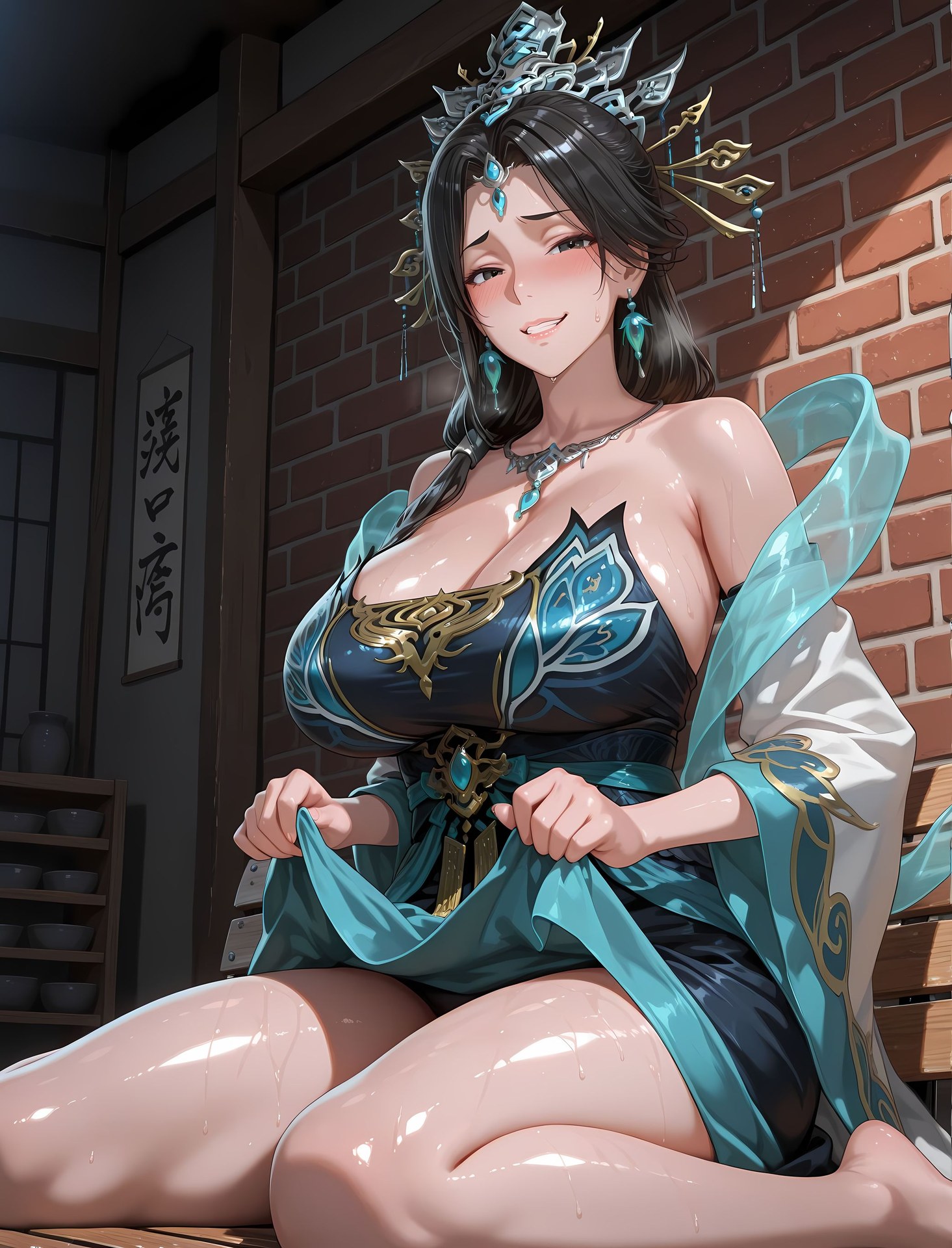 AI Porn - 国漫女神 燕倾霏：紧身衣湿身露穴成人向图集 216P