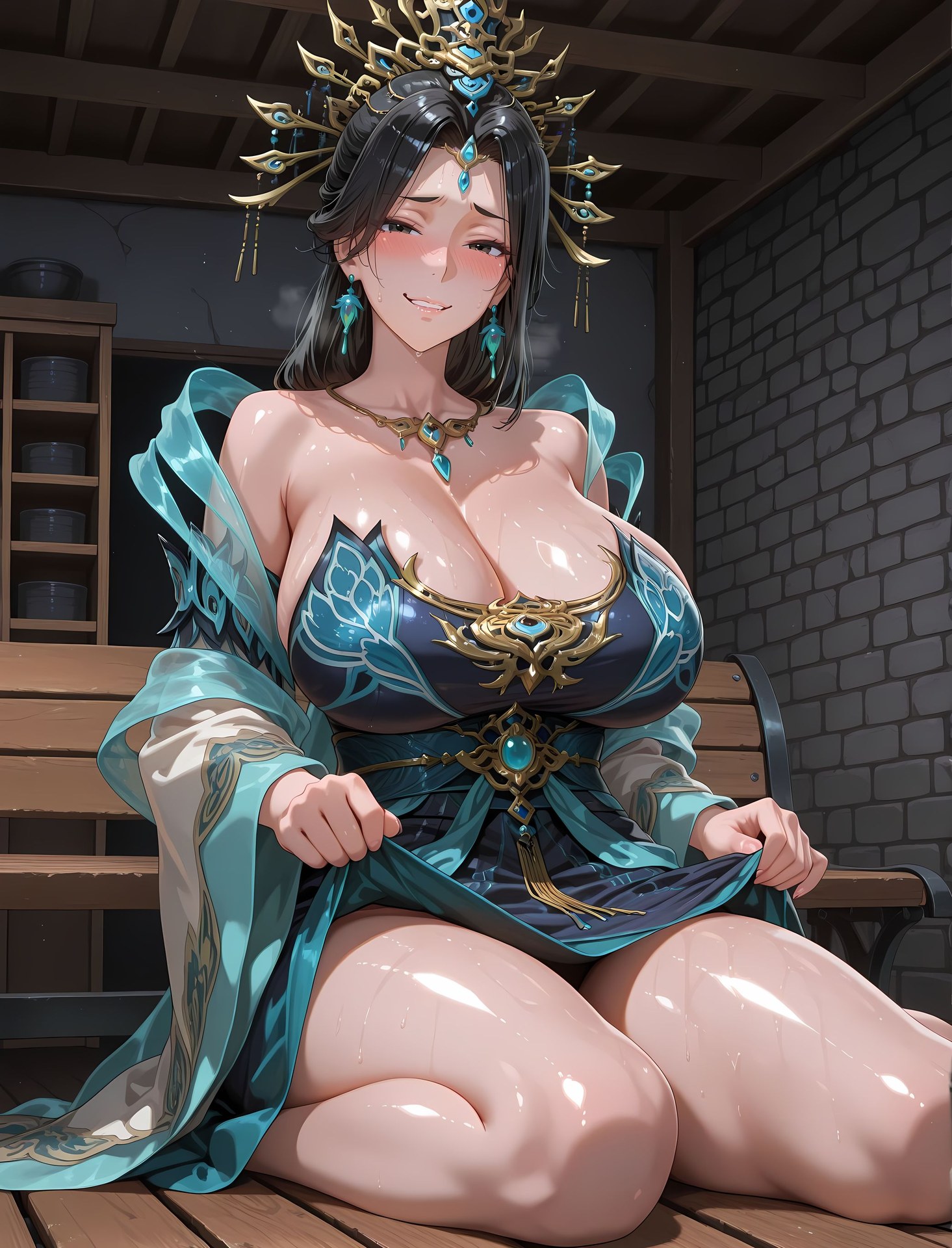 AI Porn - 国漫女神 燕倾霏：紧身衣湿身露穴成人向图集 216P