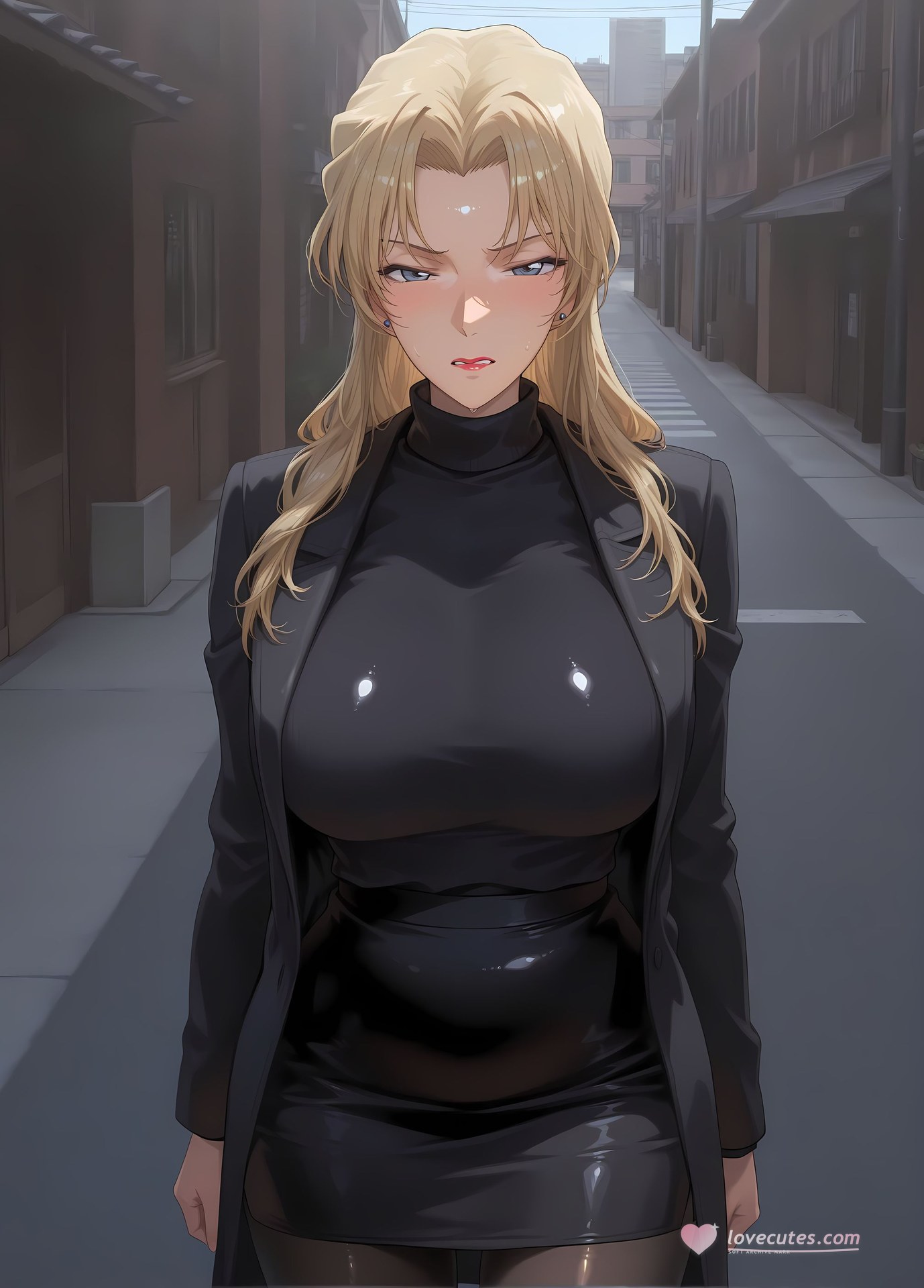 AI Porn - Detective Conan Vermouth 레이스 란제리 바디수트 젖은 연출 AI 이미지 갤러리 368P