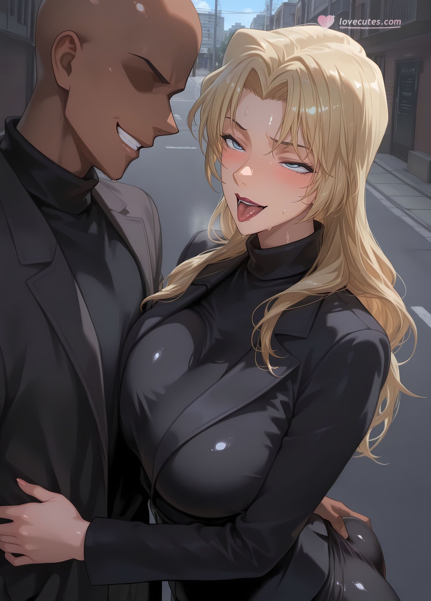 AI Porn - Detective Conan Vermouth 레이스 란제리 바디수트 젖은 연출 AI 이미지 갤러리 368P