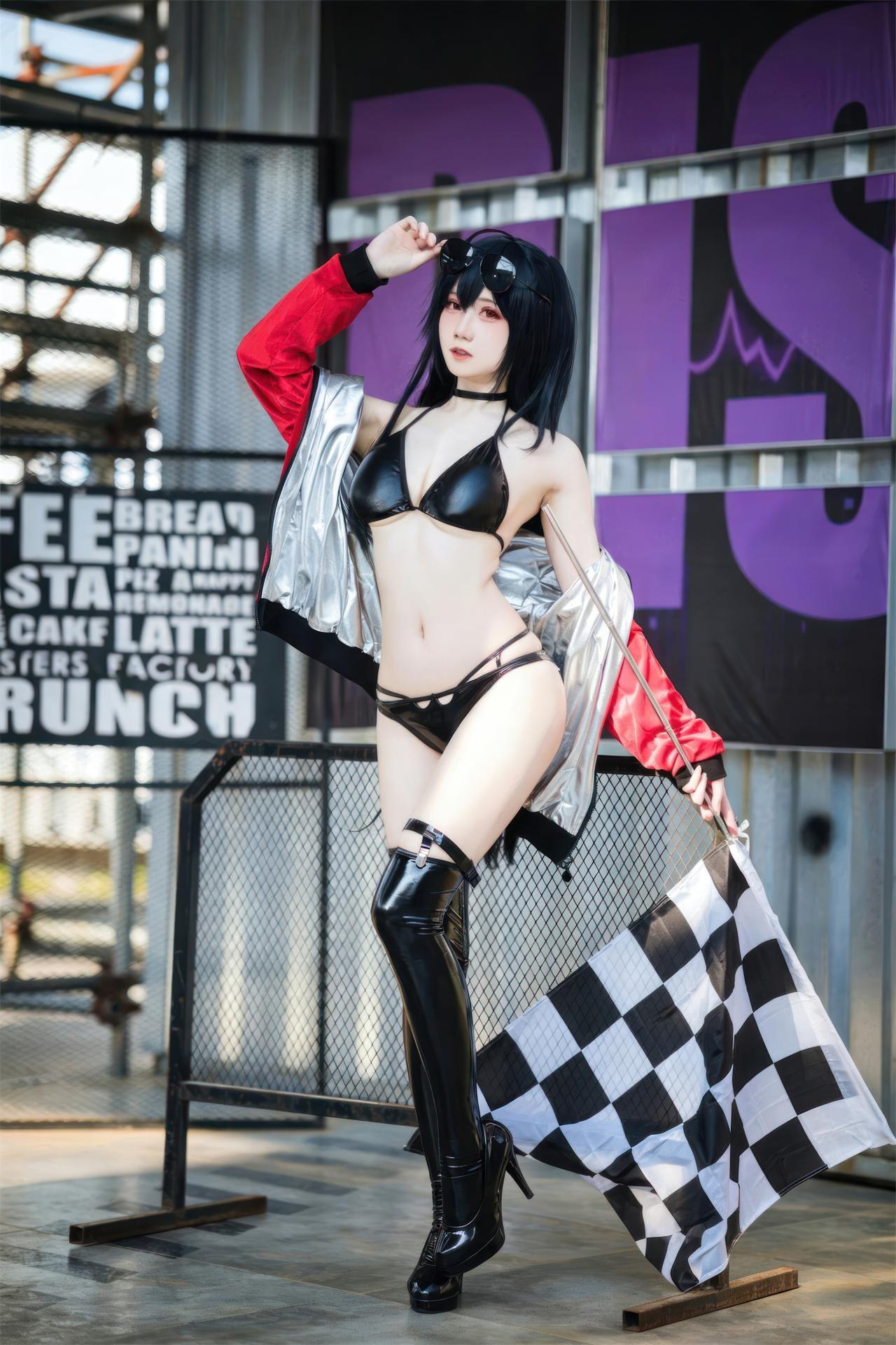 [Cosplay] Menmentan โฟโต้เซ็ต cosplay, black stockings, busty styling, leg-focused poses 32P