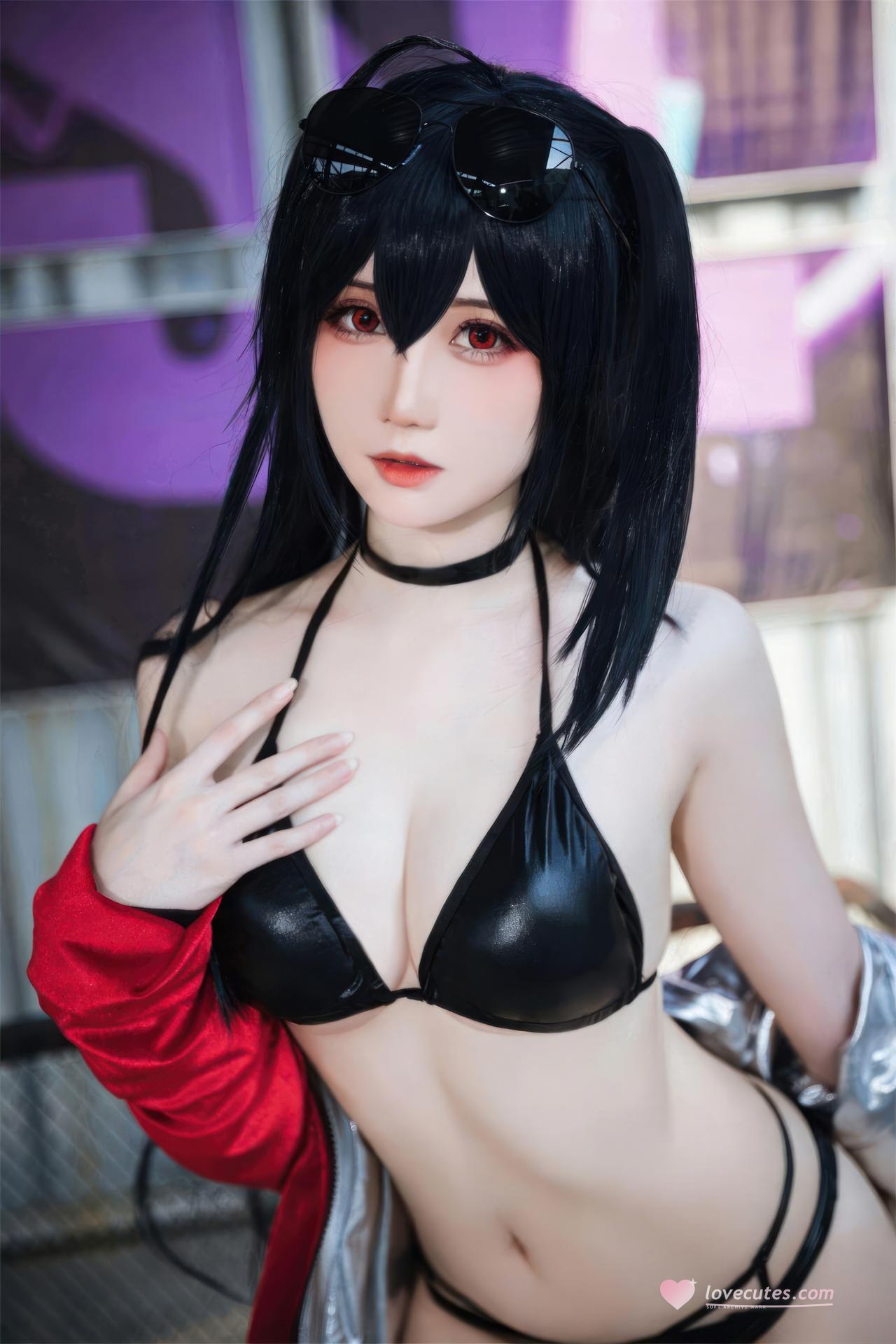 [Cosplay] Menmentan โฟโต้เซ็ต cosplay, black stockings, busty styling, leg-focused poses 32P