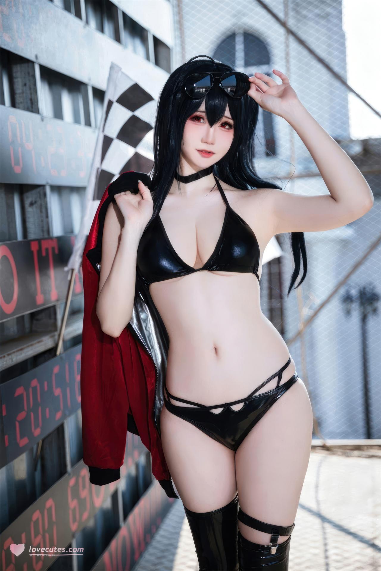[Cosplay] Menmentan - MissKON coser cosplay, black stockings, busty styling, leg-focused poses 32P