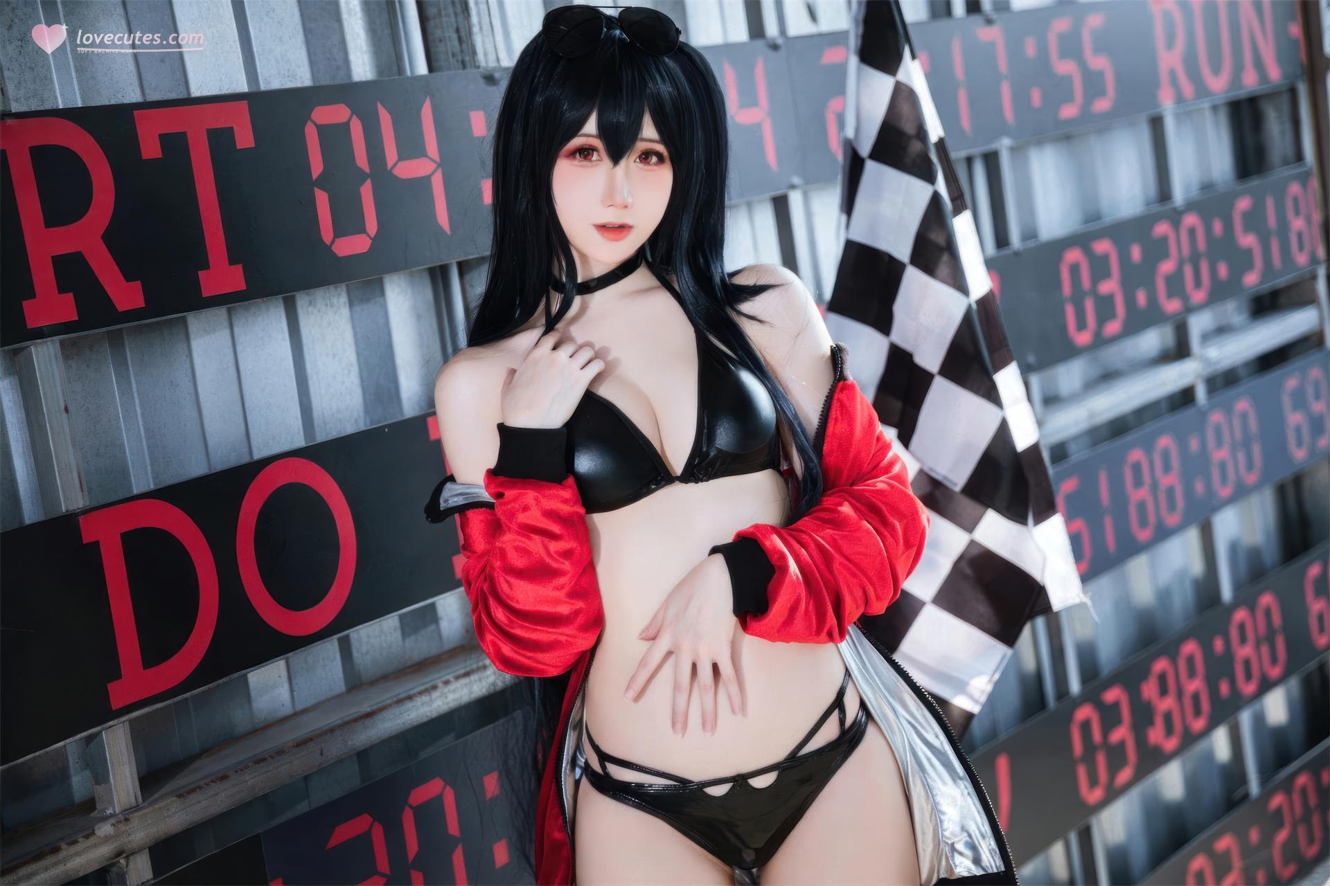 [Cosplay] Menmentan - MissKON coser cosplay, black stockings, busty styling, leg-focused poses 32P