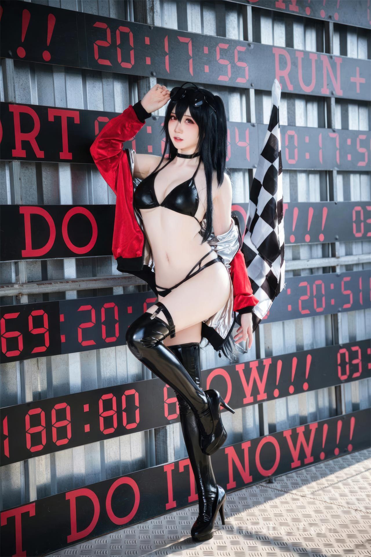 [Cosplay] Menmentan - MissKON coser cosplay, black stockings, busty styling, leg-focused poses 32P
