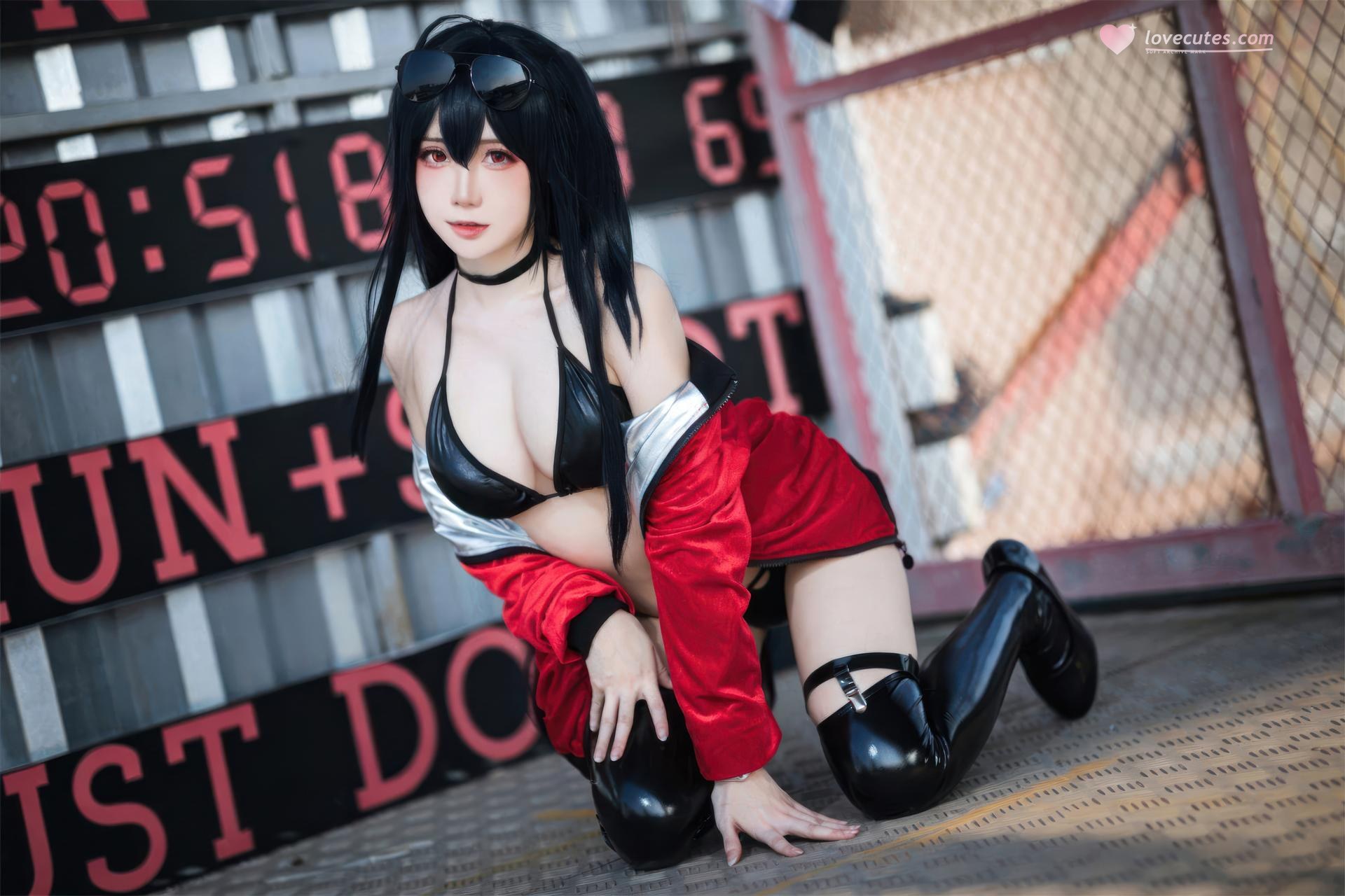 [Cosplay] Menmentan - MissKON coser cosplay, black stockings, busty styling, leg-focused poses 32P