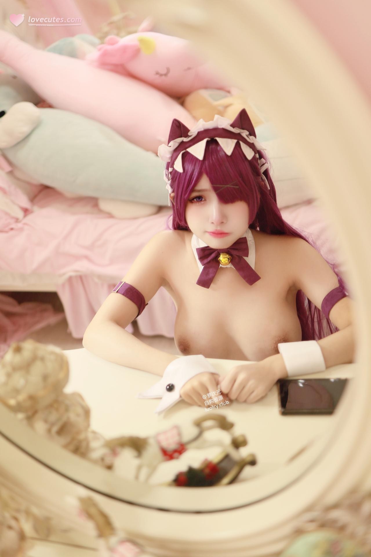 [cosplay] 慕慕Momo - 4K 貓女僕 Neko Maid：貓耳女僕黑絲 巨乳美腿影片 57P5V