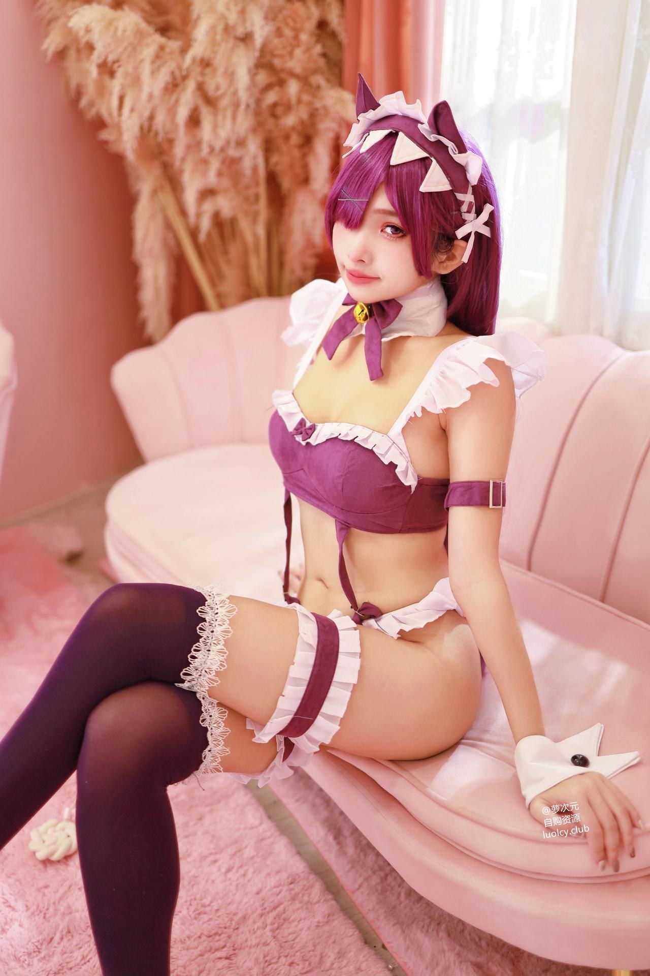 [Cosplay] Mumu Momo - MissKON coser cosplay, maid, black stockings, busty styling 57P5V