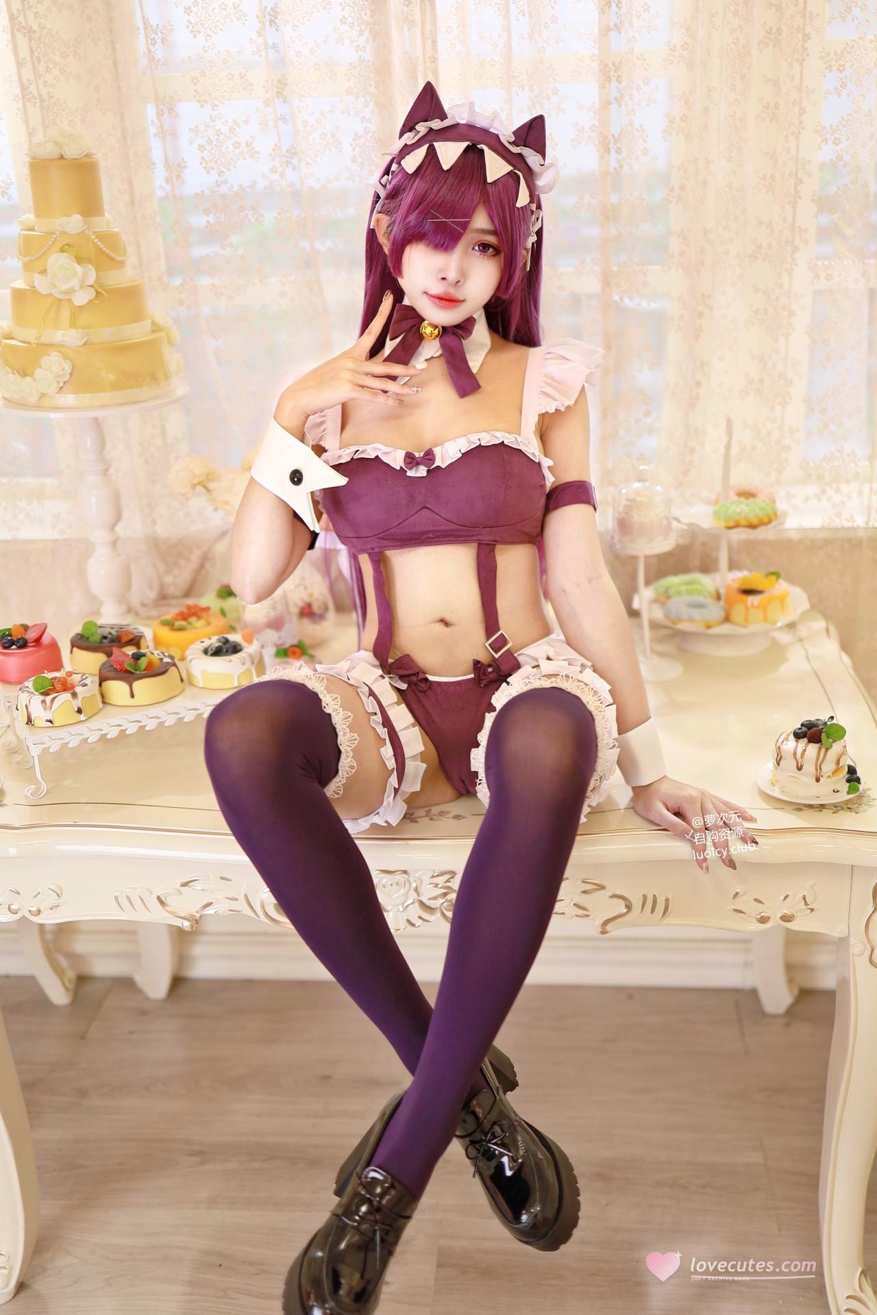 [Cosplay] Mumu Momo - MissKON coser cosplay, maid, black stockings, busty styling 57P5V