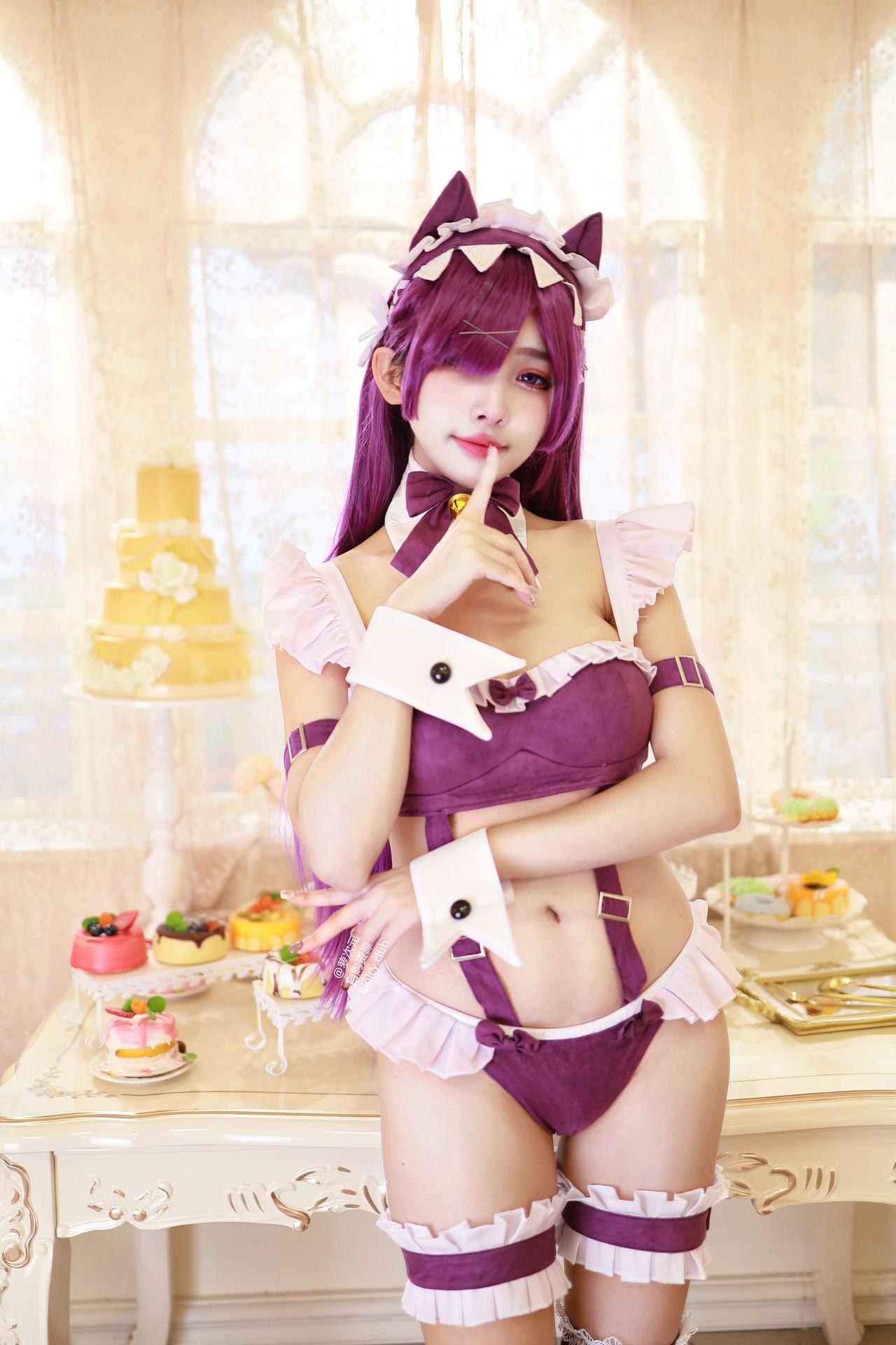 [cosplay] 慕慕Momo - 4K 貓女僕 Neko Maid：貓耳女僕黑絲 巨乳美腿影片 57P5V