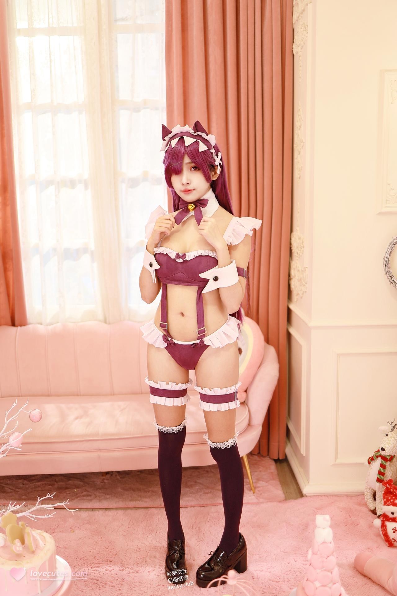 [cosplay] 慕慕Momo - 4K 貓女僕 Neko Maid：貓耳女僕黑絲 巨乳美腿影片 57P5V
