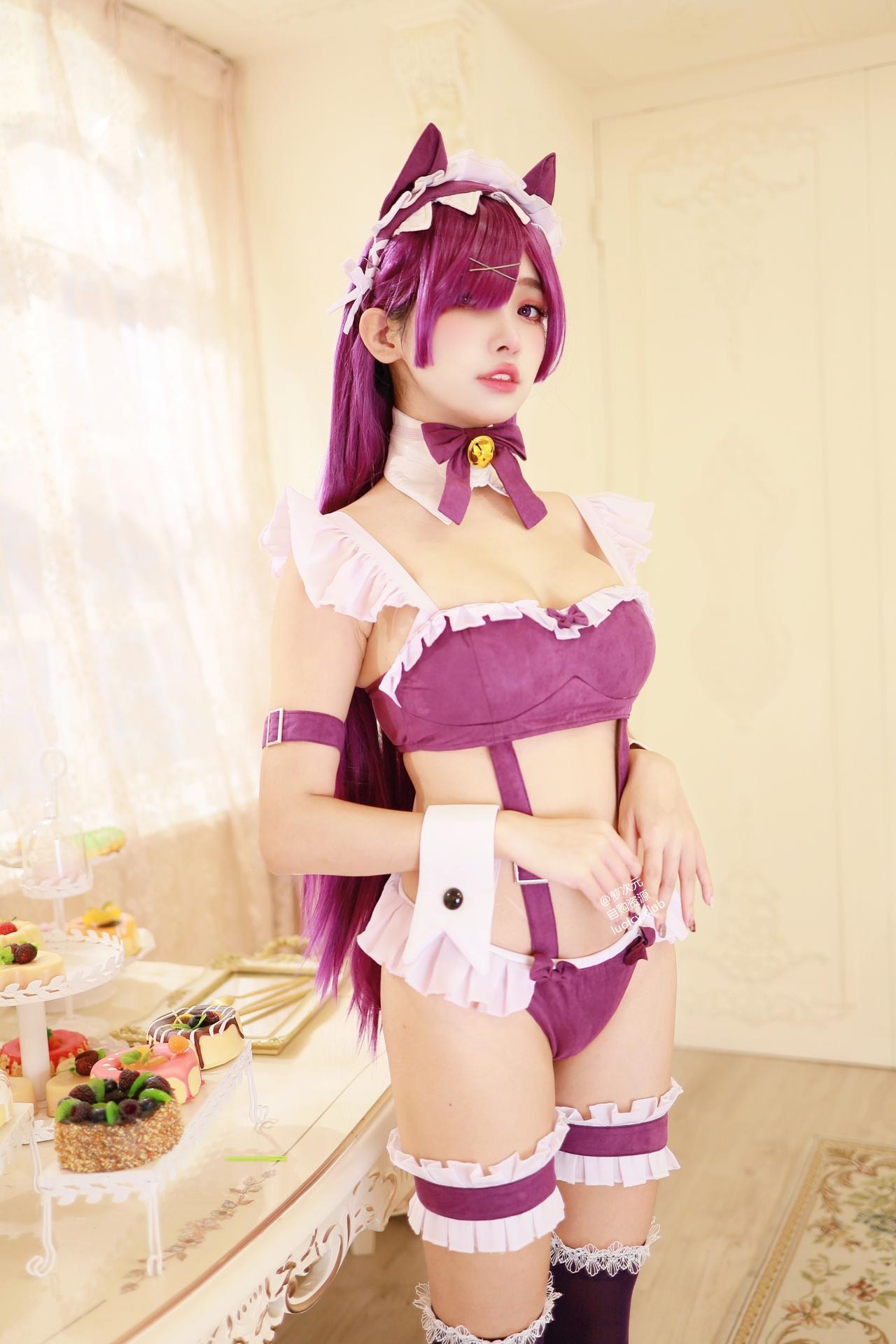[cosplay] 慕慕Momo - 4K 貓女僕 Neko Maid：貓耳女僕黑絲 巨乳美腿影片 57P5V