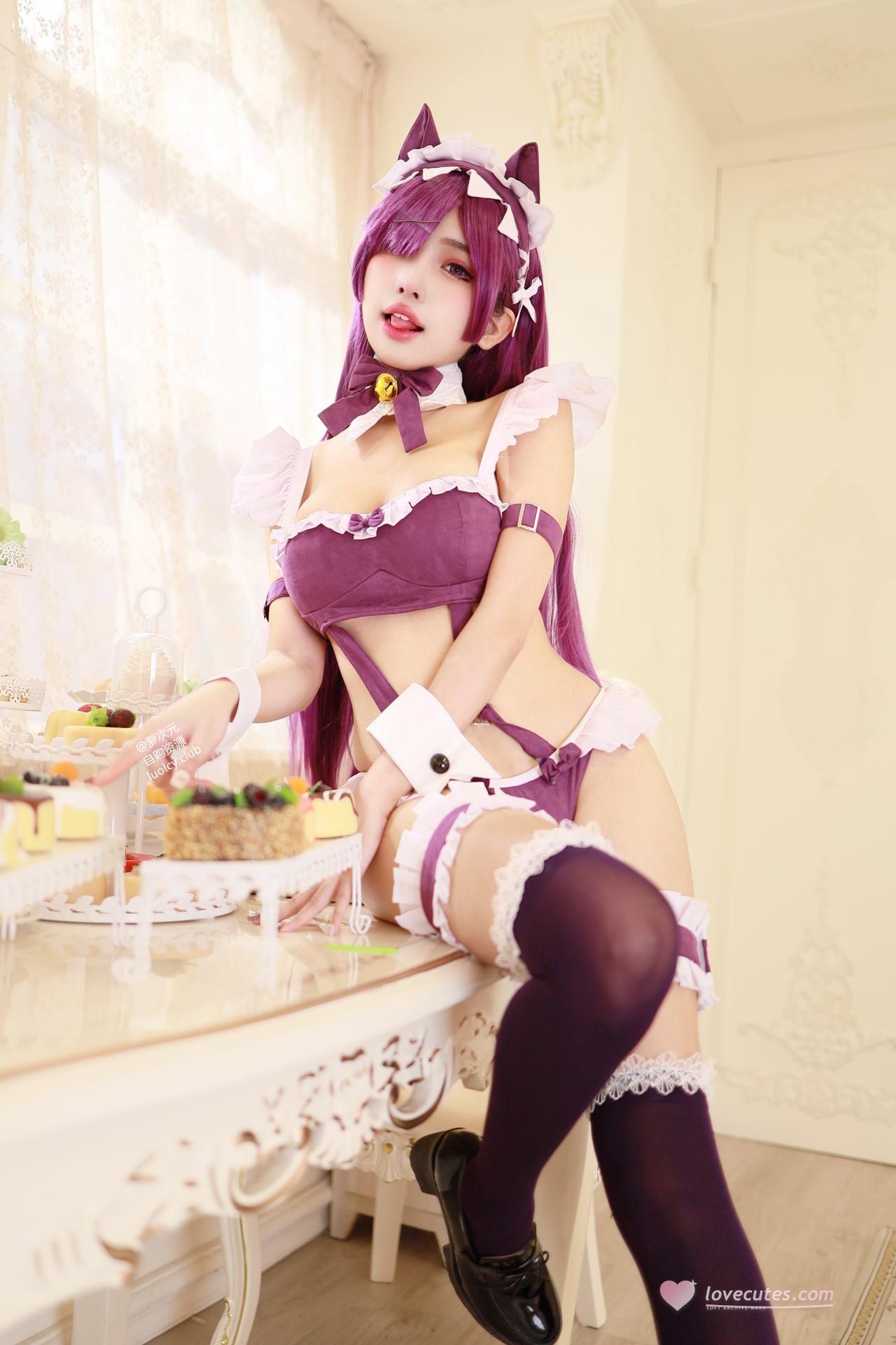 [cosplay] 慕慕Momo - 4K 貓女僕 Neko Maid：貓耳女僕黑絲 巨乳美腿影片 57P5V