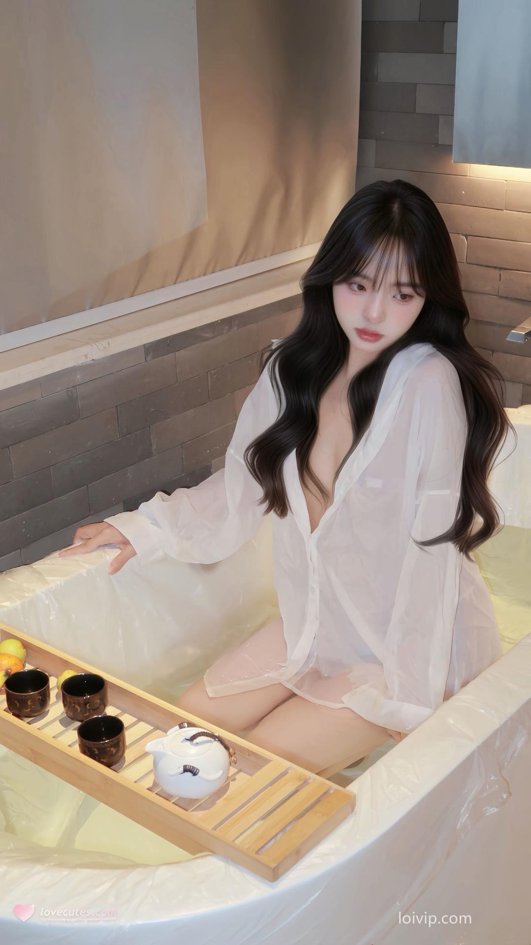 [Private Room] Nide Zhenzhenu - MissKON coser private-room photos, bathroom set, leg-focused poses, video extras 66P2V
