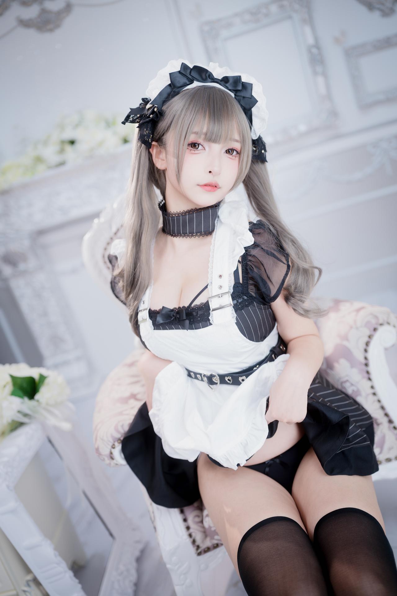 [私房] フォトセット 神楽坂真冬 - 妄想女仆 黑白女仆情趣 黑丝美腿视频 75P2V
