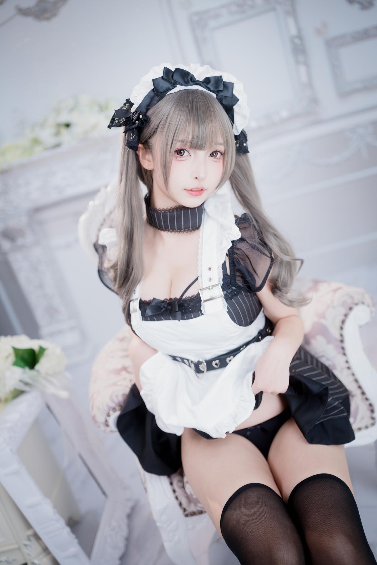 [Private Room] Kagurazaka Mafuyu bộ ảnh private-room photos, maid, black stockings, lingerie 75P2V