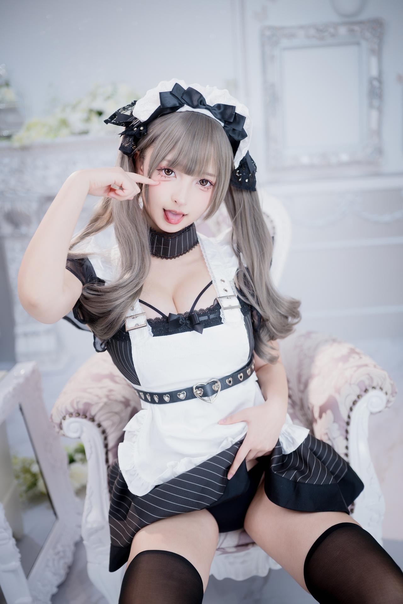 [Private Room] Kagurazaka Mafuyu bộ ảnh private-room photos, maid, black stockings, lingerie 75P2V