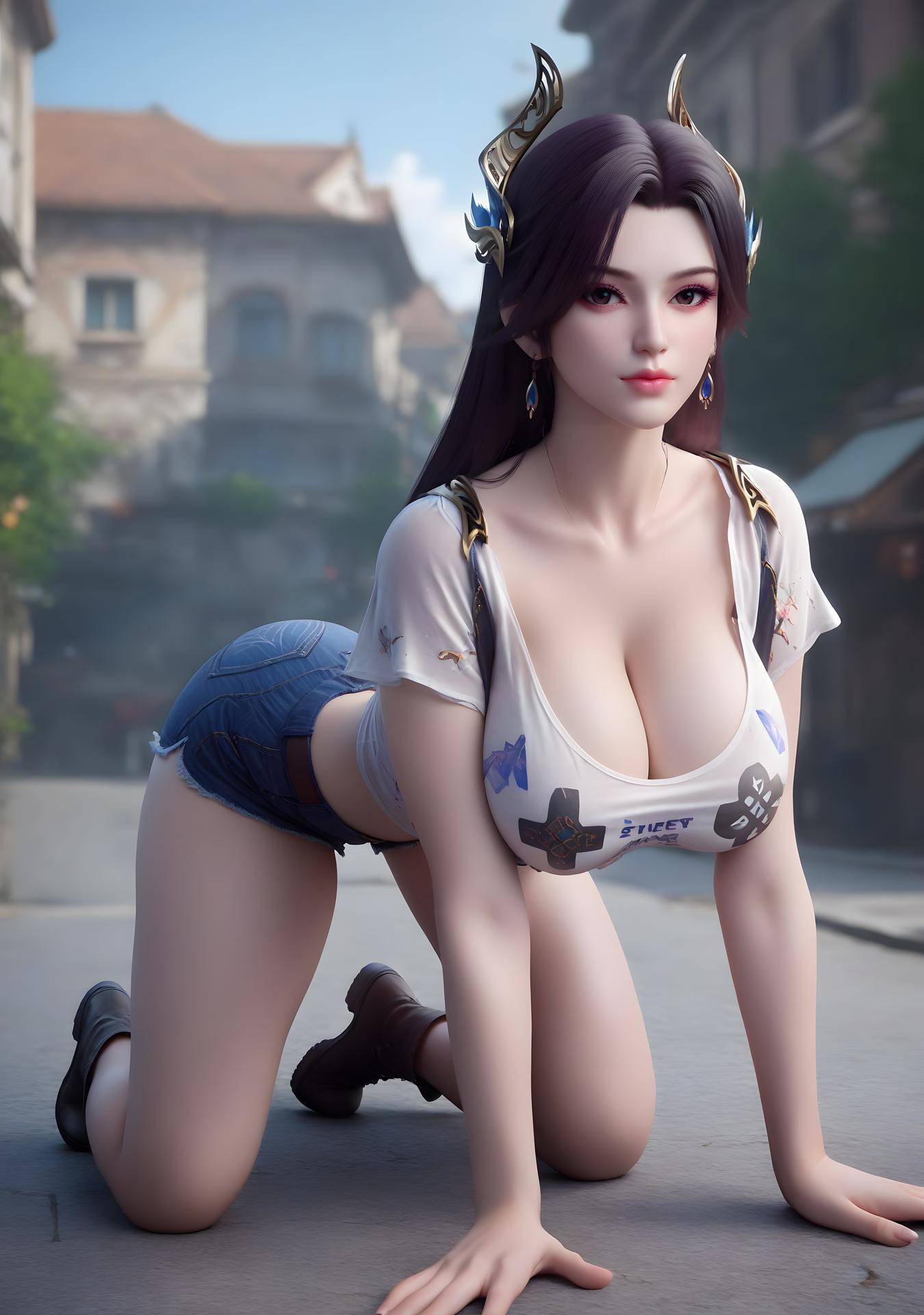 AI Porn - 斗破苍穹 曹颖：紧身衣露穴成人向图集 98P
