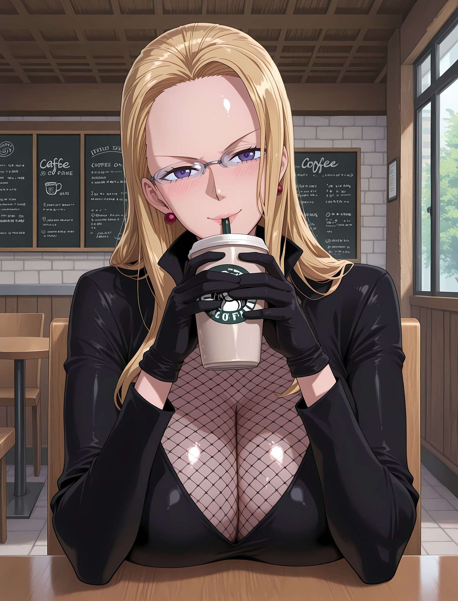 AI Porn - One Piece Kalifa ถุงน่องดำ ชุดรัดรูป ยูนิฟอร์ม ลุคเปียกน้ำ แกลเลอรี AI 189P