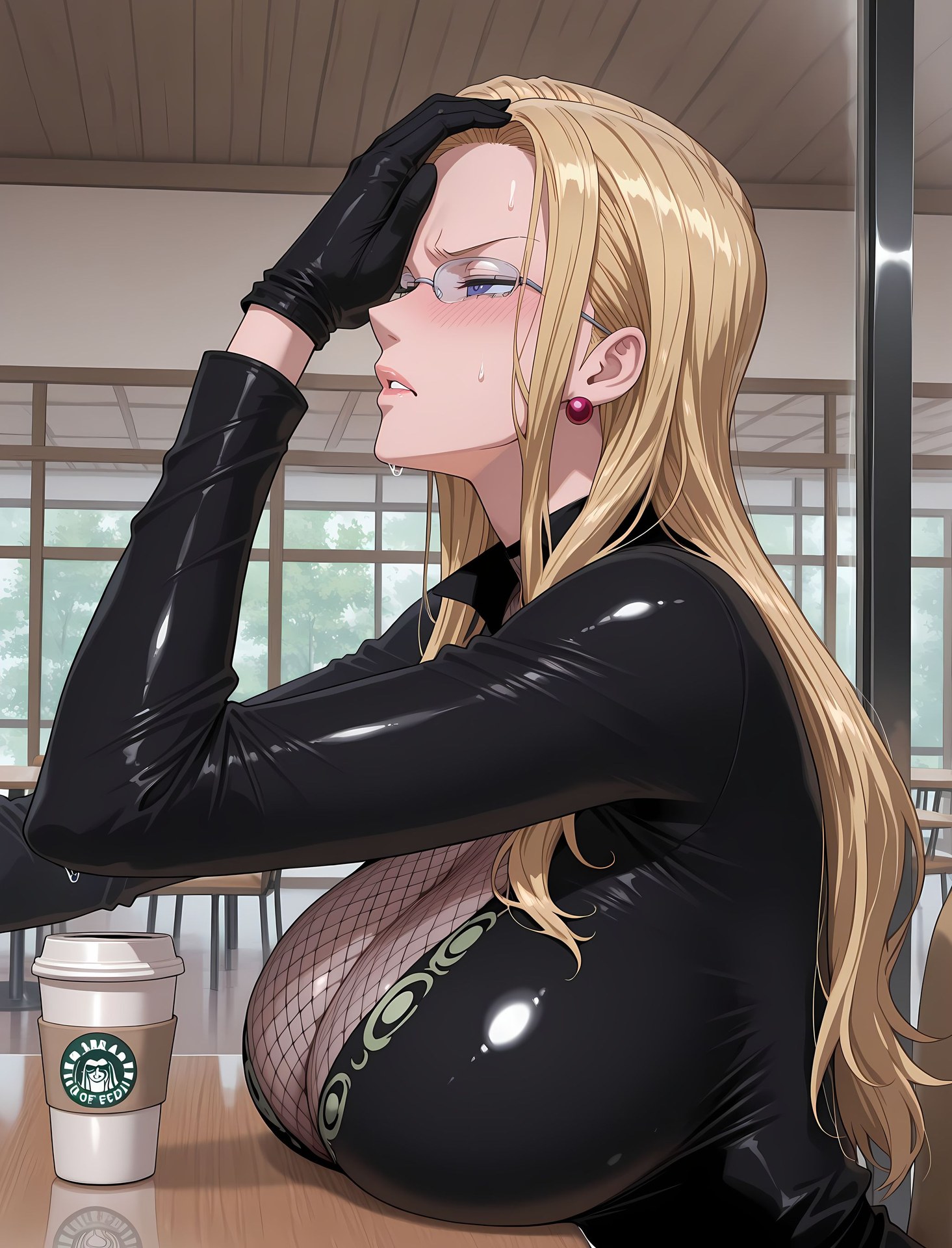 AI Porn - One Piece Kalifa ถุงน่องดำ ชุดรัดรูป ยูนิฟอร์ม ลุคเปียกน้ำ แกลเลอรี AI 189P
