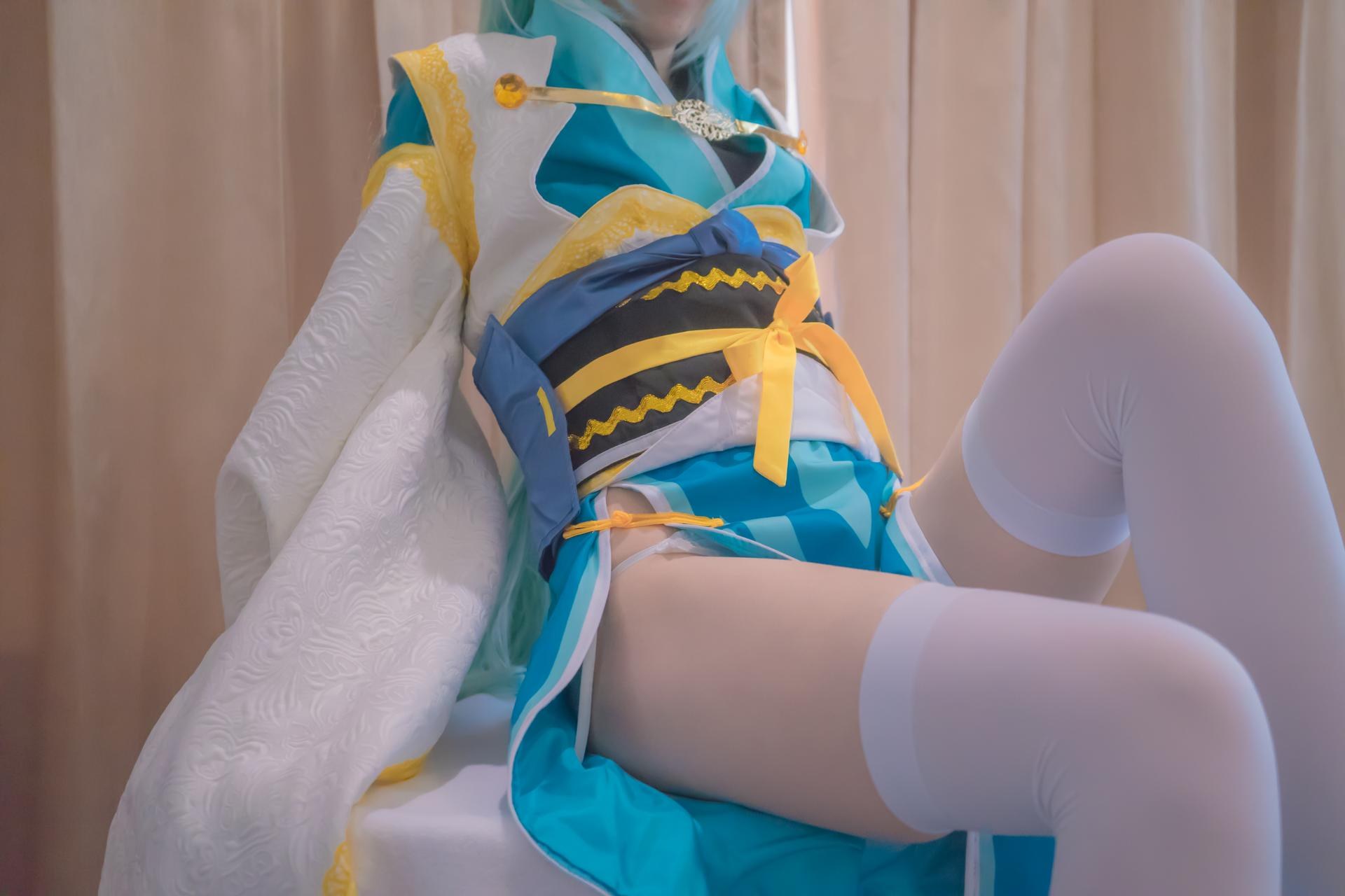 [คอสเพลย์] Shaonvyinghua - Kiyohime ถุงน่องขาวชุดชั้นในลูกไม้เซ็ตผู้ใหญ่ 88P1V