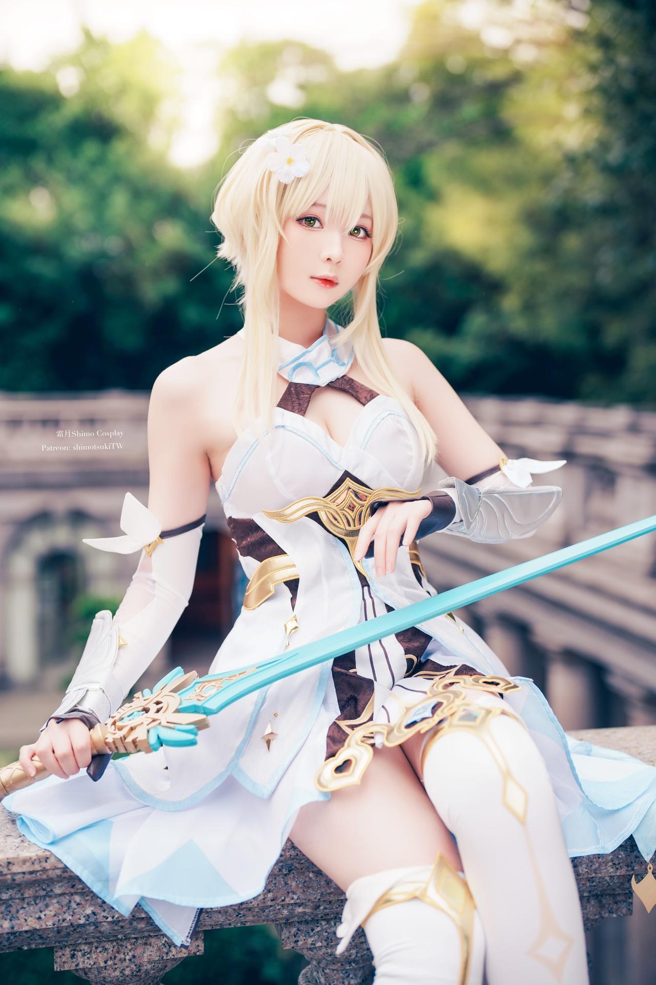 [cosplay] 霜月shimo - 原神 荧：旅行者服装美腿角色还原 18P