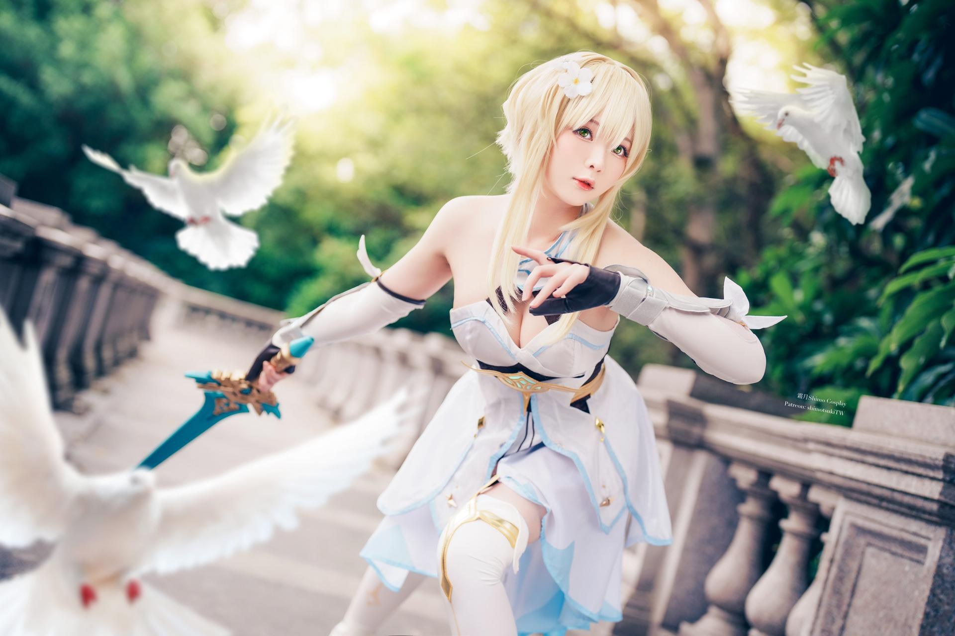 [cosplay] 霜月shimo - 原神 荧：旅行者服装美腿角色还原 18P