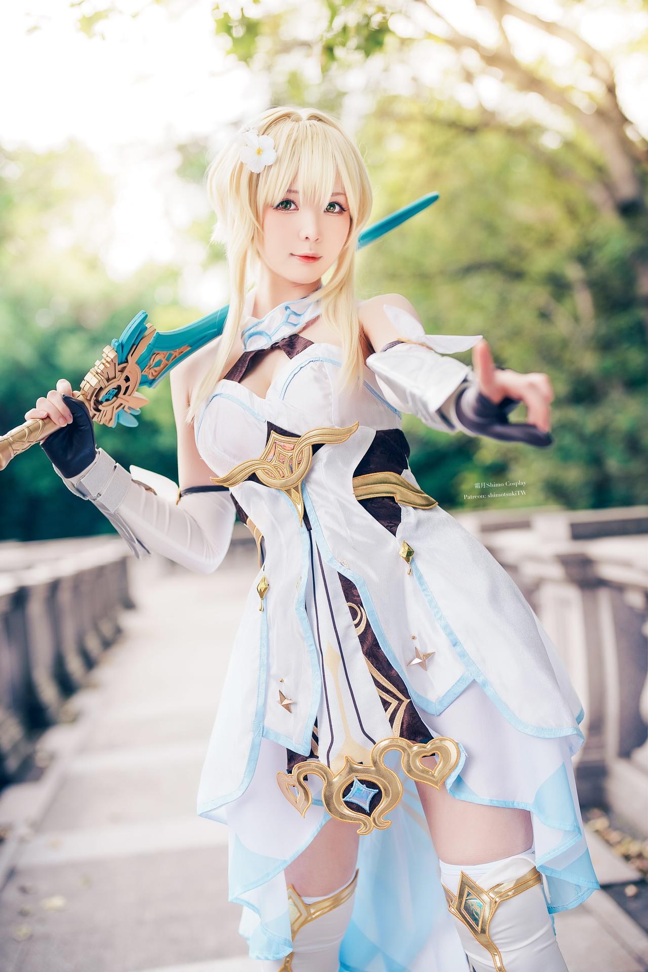 [cosplay] 霜月shimo - 原神 荧：旅行者服装美腿角色还原 18P
