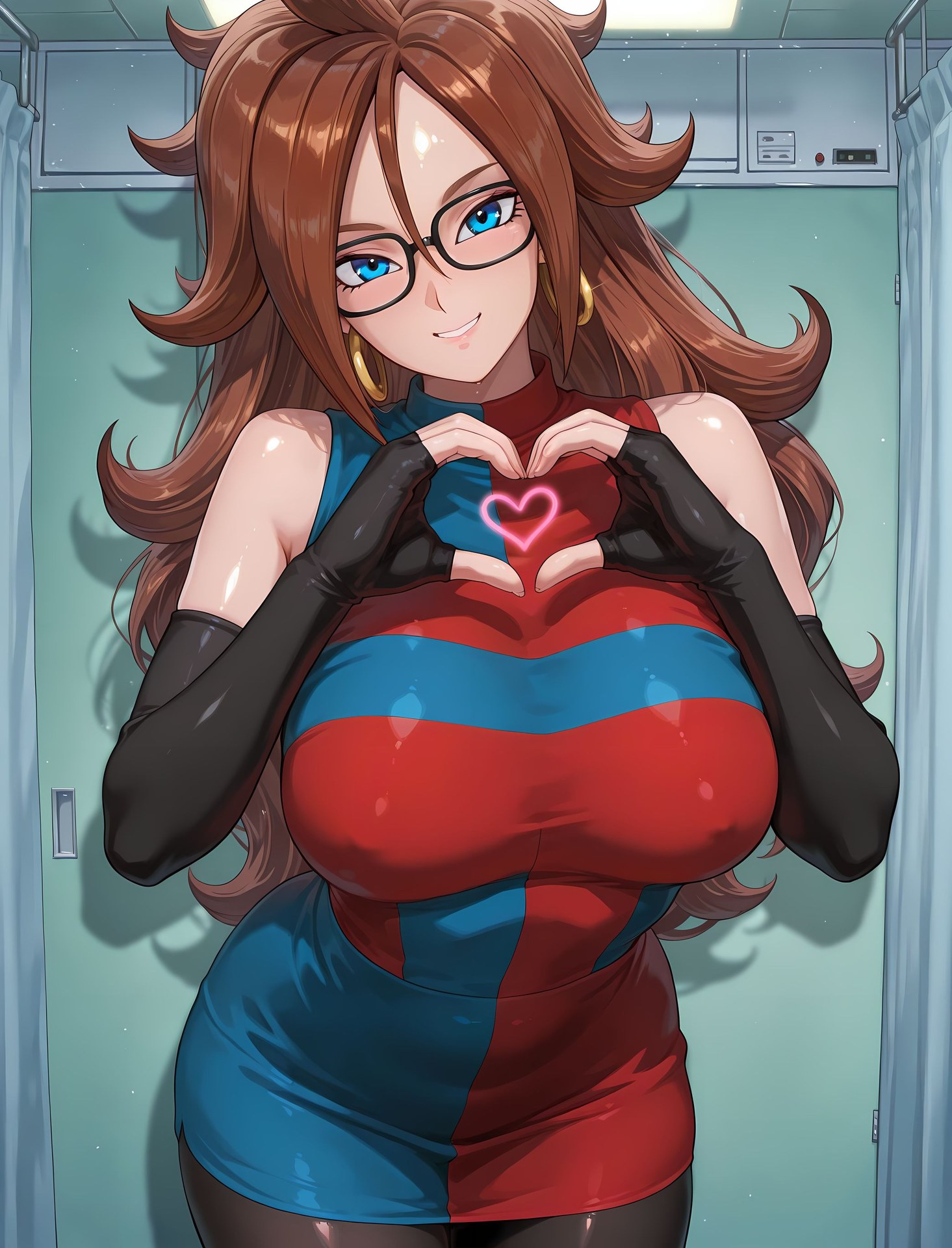 AI Porn - Dragon Ball Android 21 bodysuit wet-look explicit nude AI Adult Gallery 161P