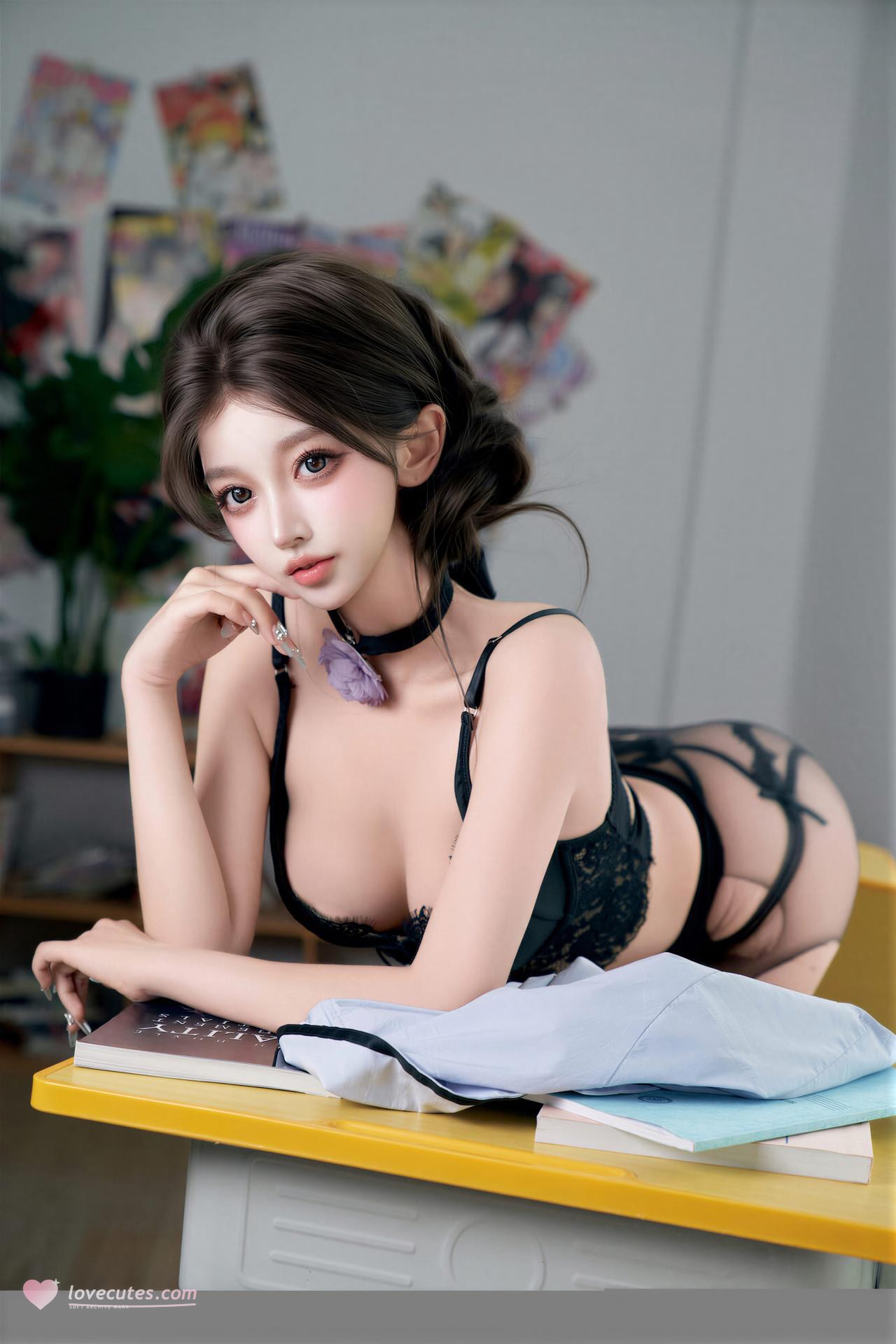 [私房] 过期米线线喵 - 涩涩学姐：学姐制服黑丝大尺度私房 55P