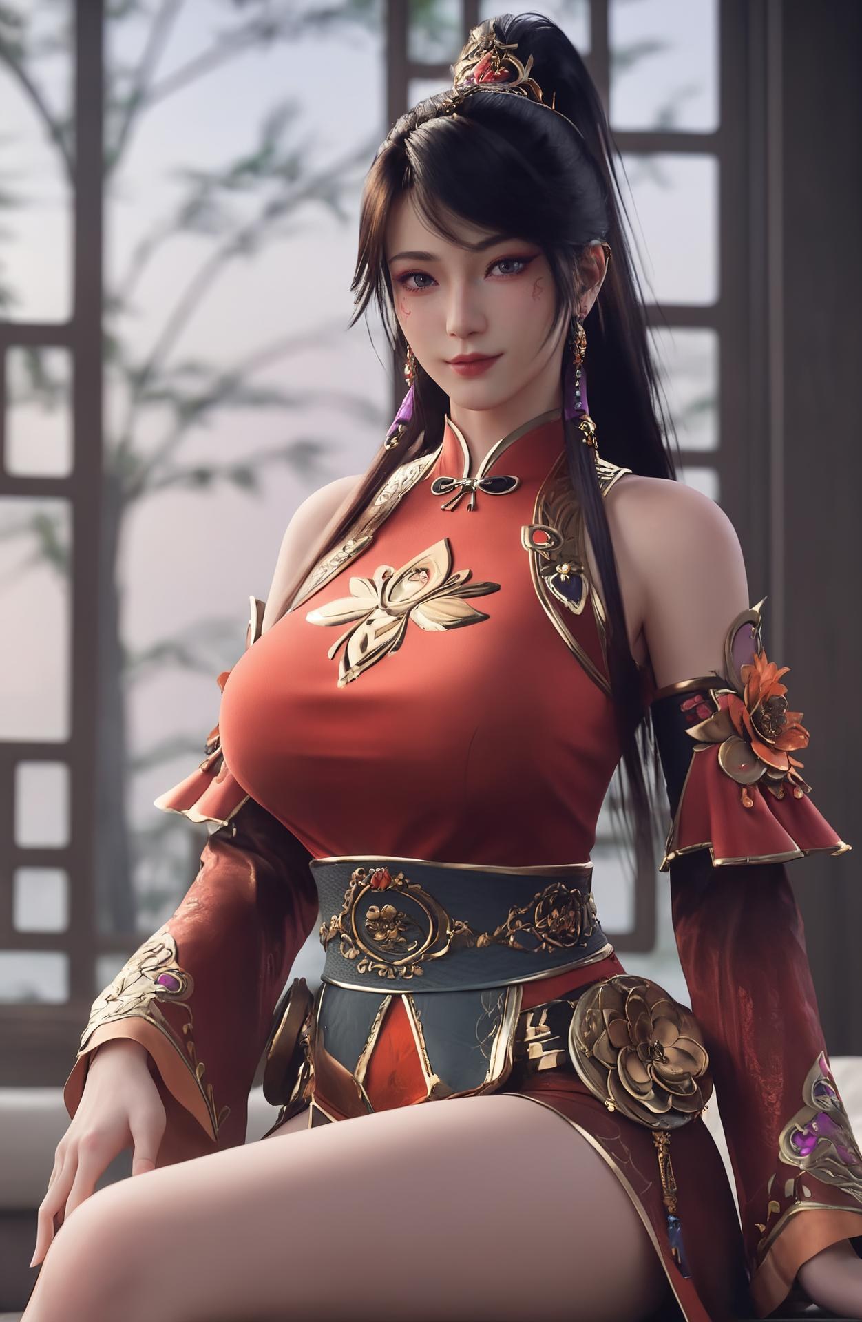AI Porn - 傲世神丹 媚瑶：红衣古装露穴成人向圖集 280P