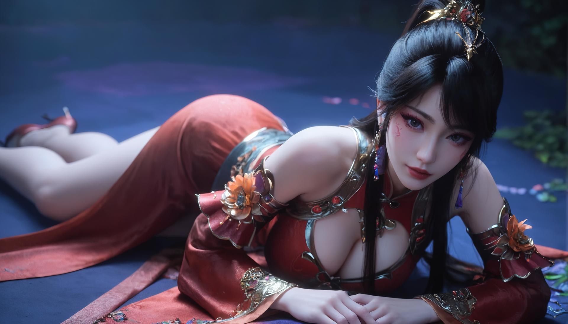 AI Porn - 傲世神丹 媚瑶：红衣古装露穴成人向圖集 280P