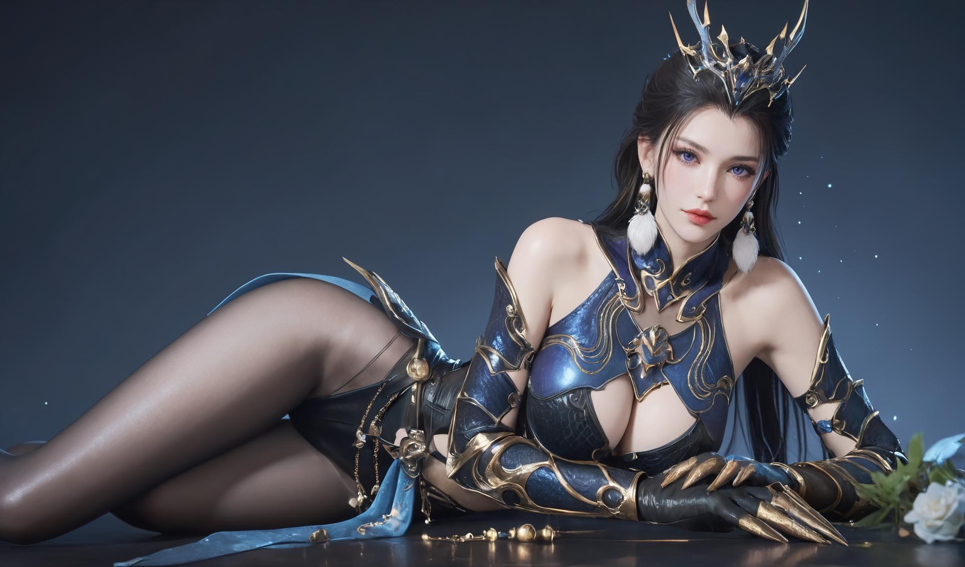AI Porn - 최삼랑 오병 백발 아머 노출 누드 백발 아머, 블랙 스타킹, 노출 누드 AI 이미지 갤러리 223P