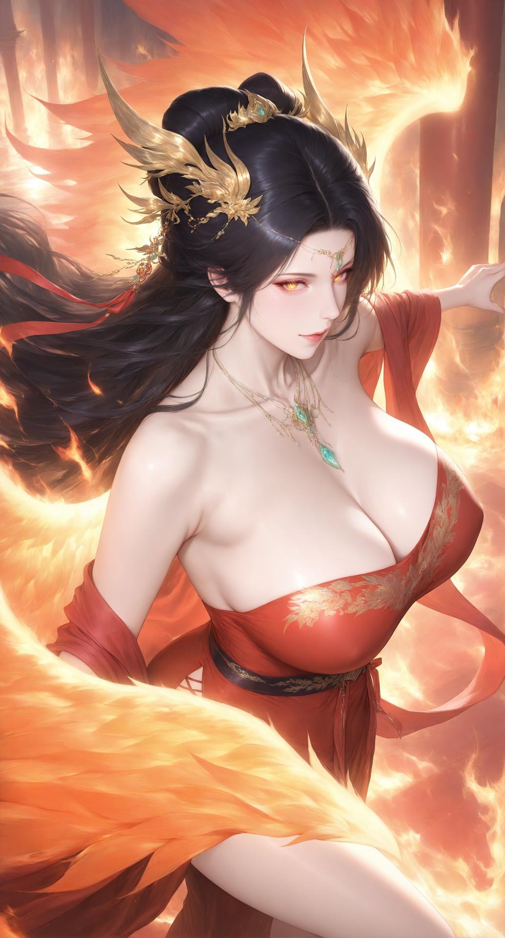 AI Porn - 山海經仙子：鳳女白狐蛇女幻想露點圖集 70P