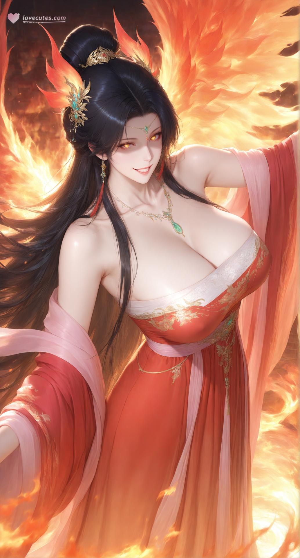 AI Porn - 山海經仙子：鳳女白狐蛇女幻想露點圖集 70P