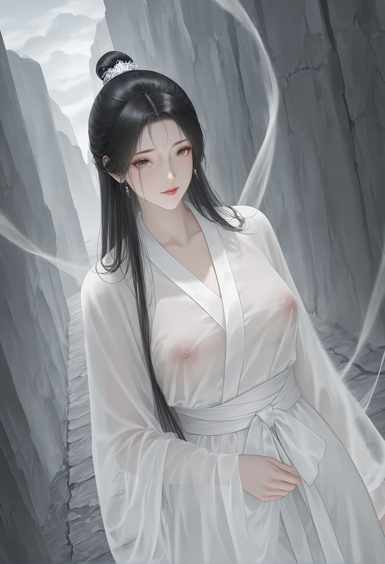 AI Porn - 小龍女：白衣透視古裝露點圖集 26P