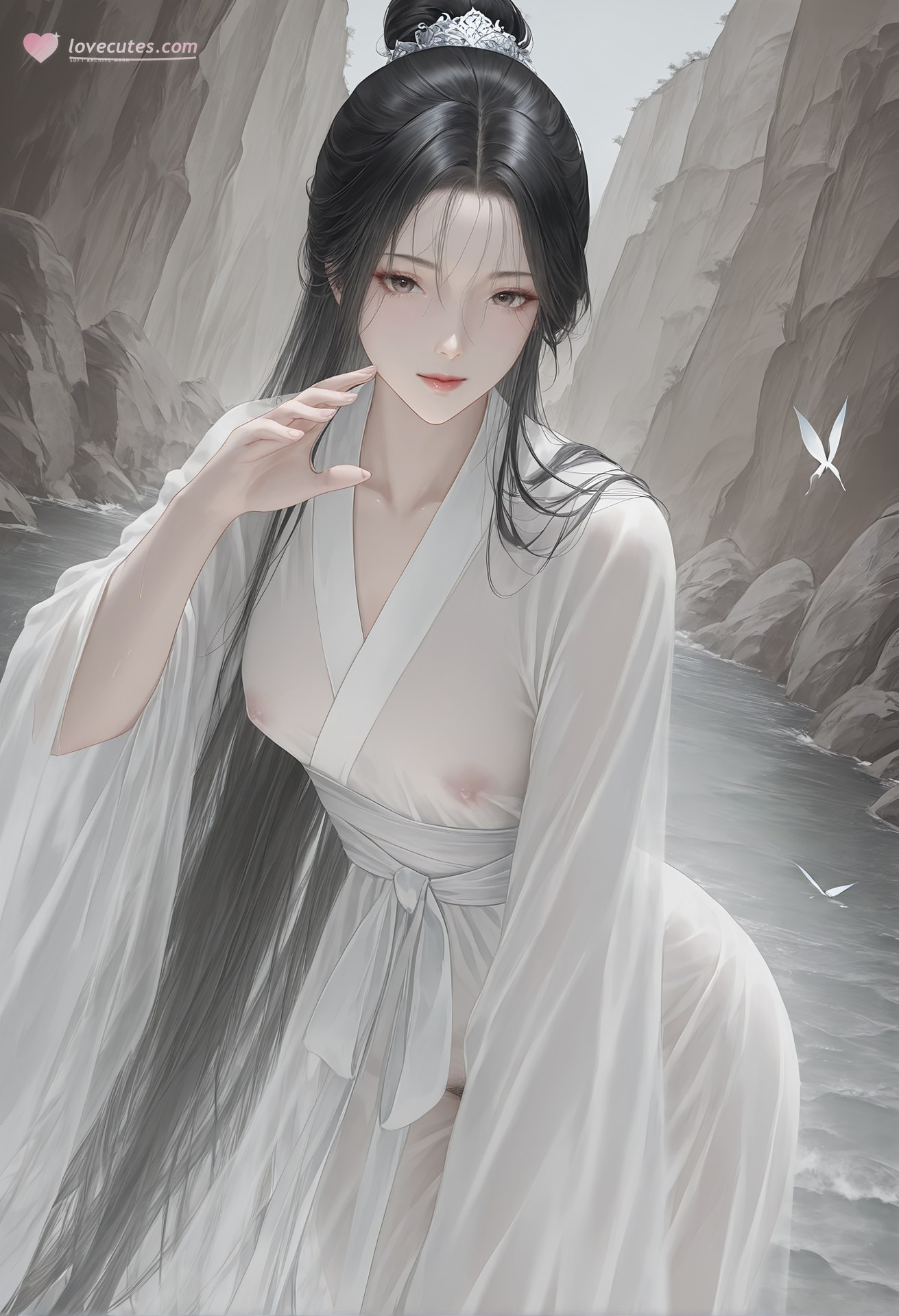 AI Porn - 小龍女：白衣透視古裝露點圖集 26P