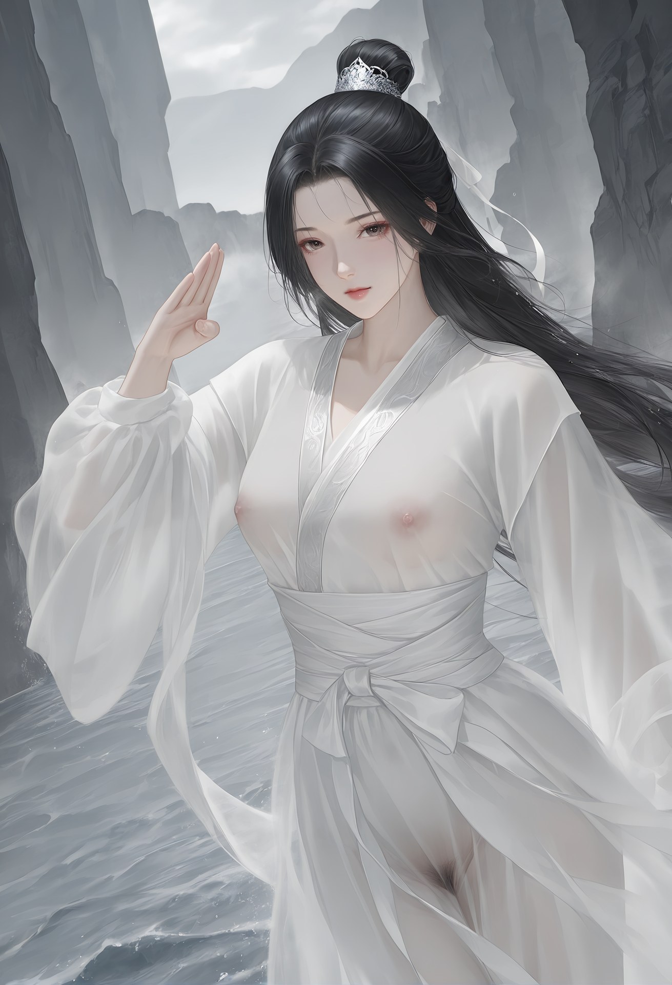 AI Porn - 小龍女：白衣透視古裝露點圖集 26P