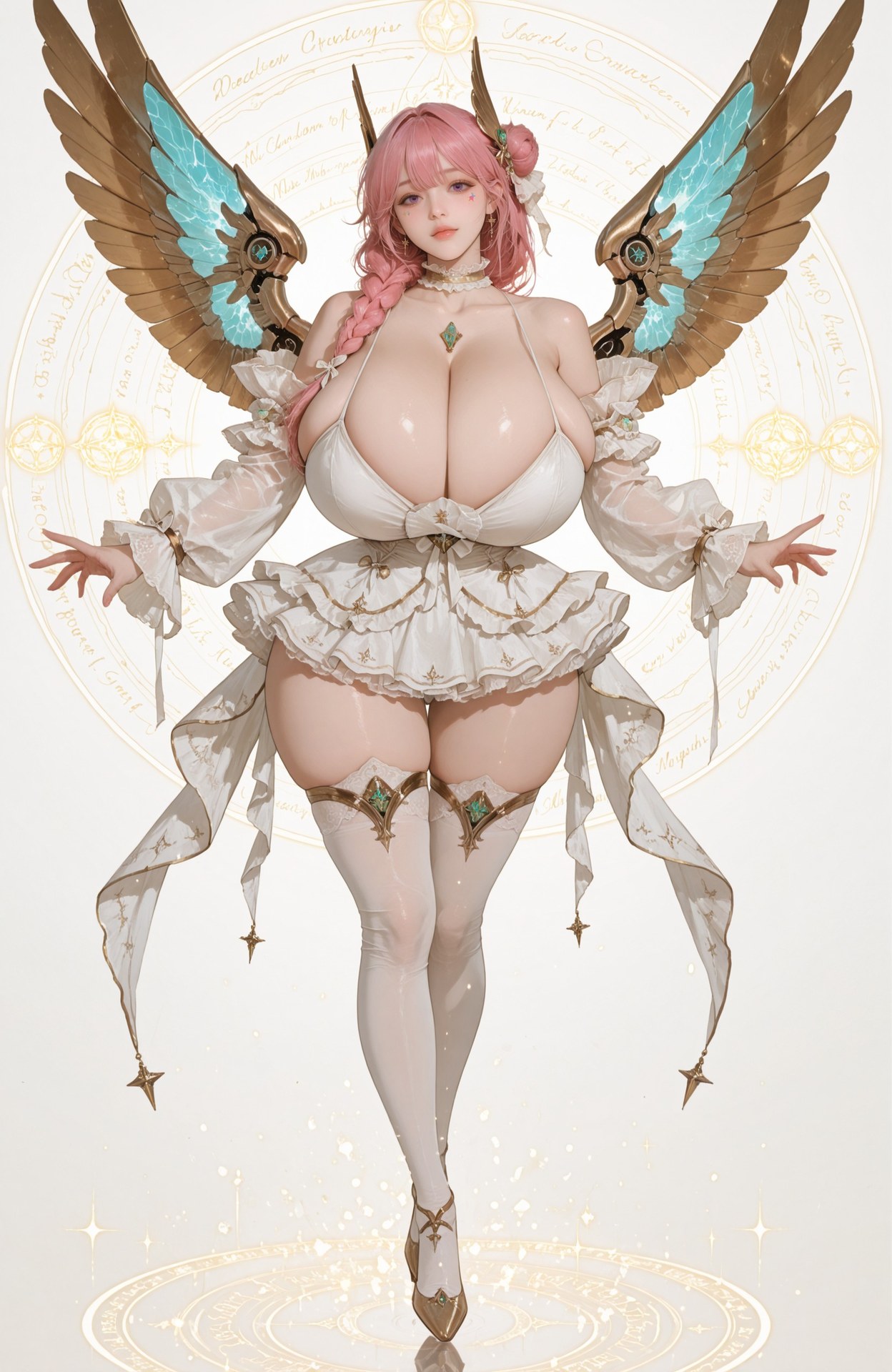 AI Generated Anime Girl - 胜利女神NIKKE Dorothy：白丝蕾丝内衣紧身衣湿身露穴 96P