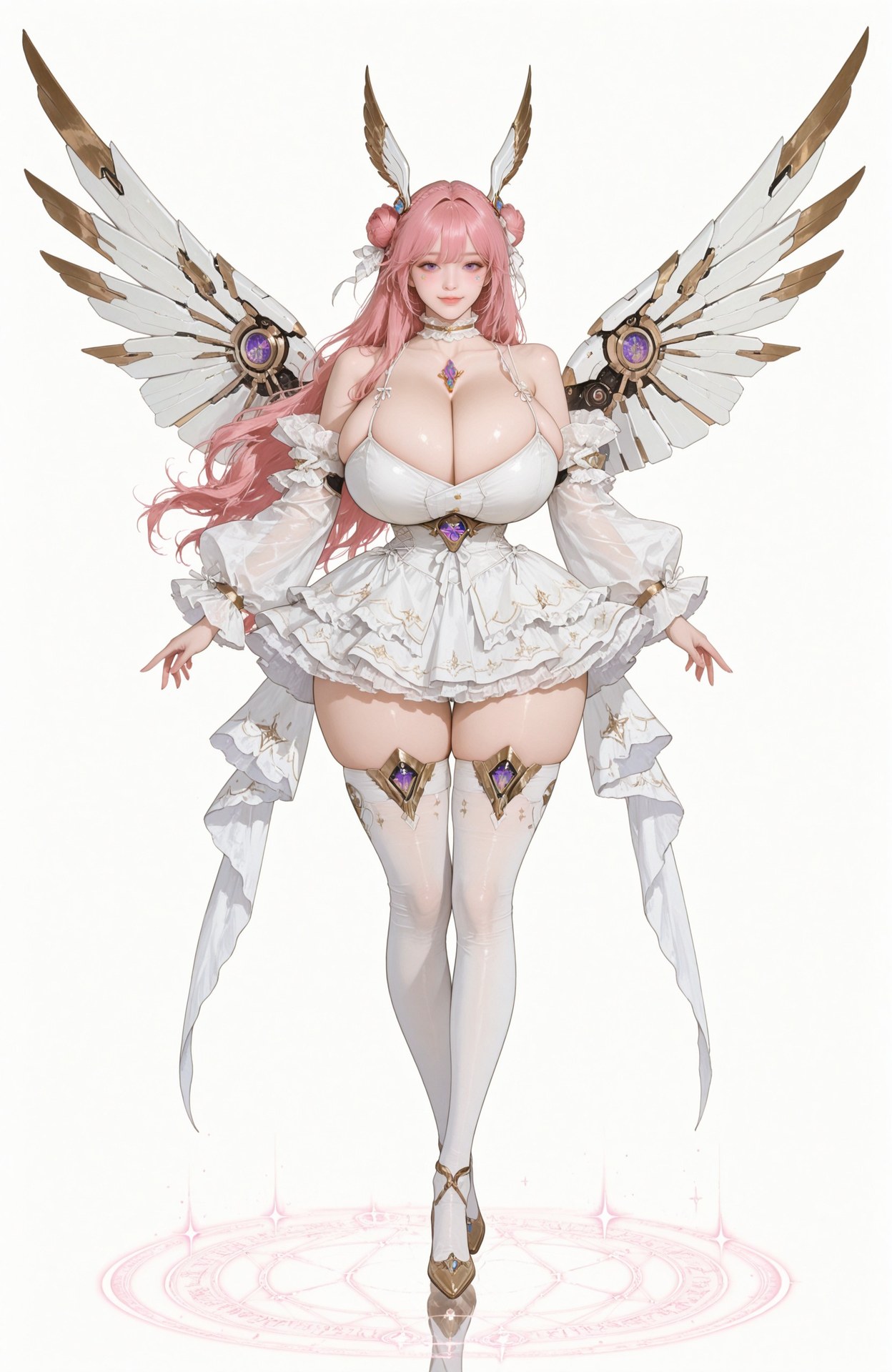 AI Generated Anime Girl - 胜利女神NIKKE Dorothy：白丝蕾丝内衣紧身衣湿身露穴 96P