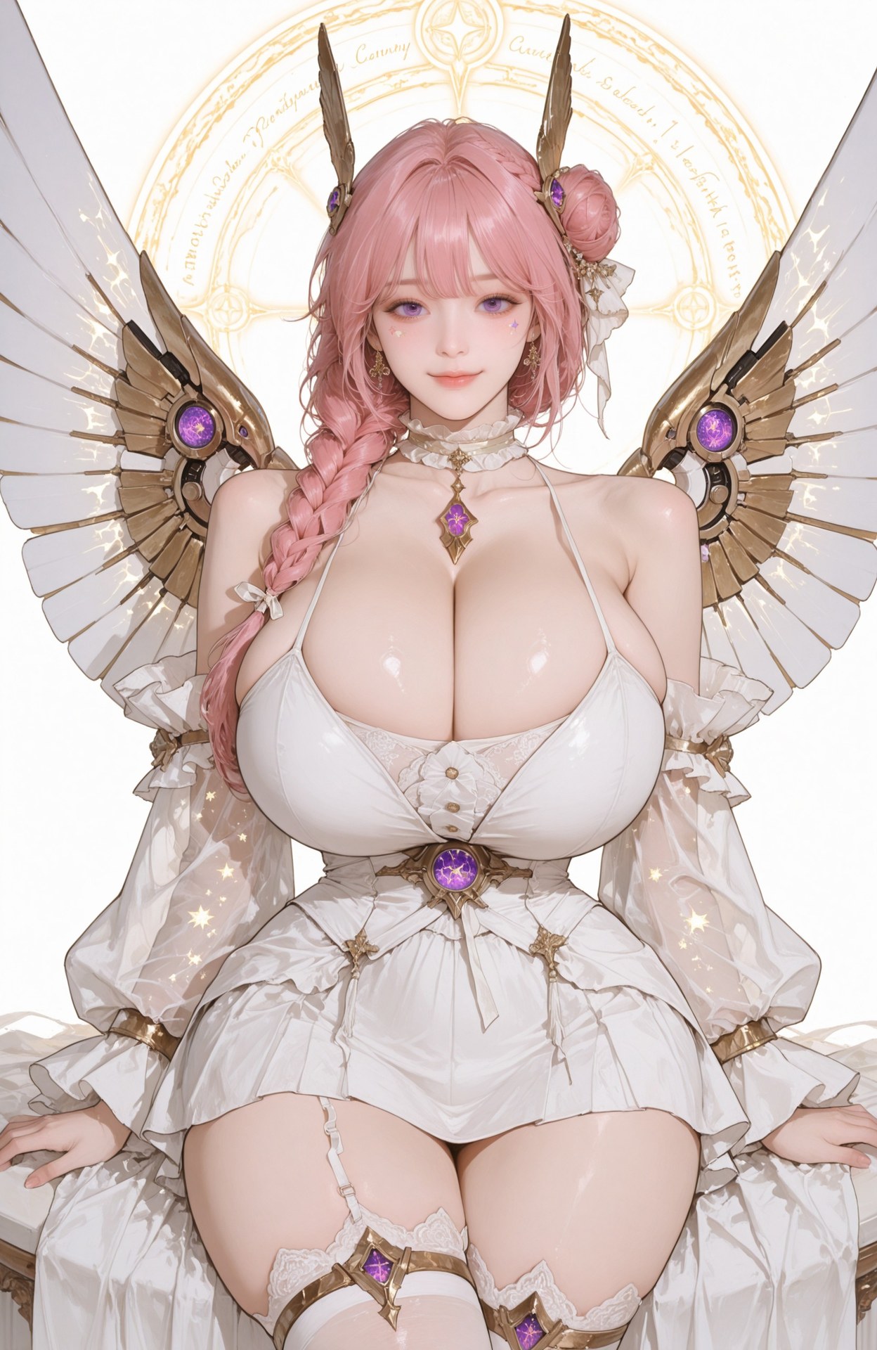 AI Generated Anime Girl - 胜利女神NIKKE Dorothy：白丝蕾丝内衣紧身衣湿身露穴 96P