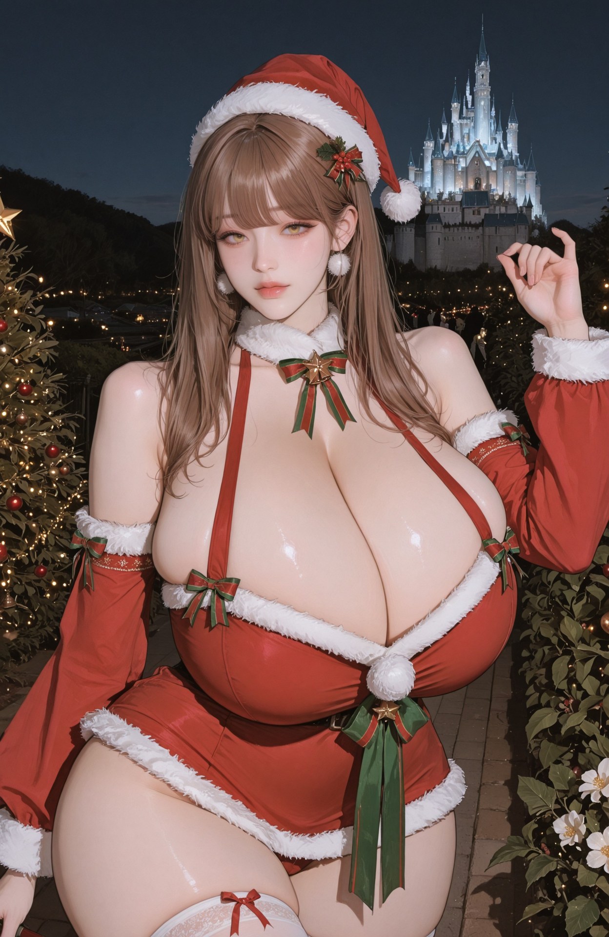 AI Generated Anime Girl - 胜利女神NIKKE Emma：白丝蕾丝内衣露穴 83P