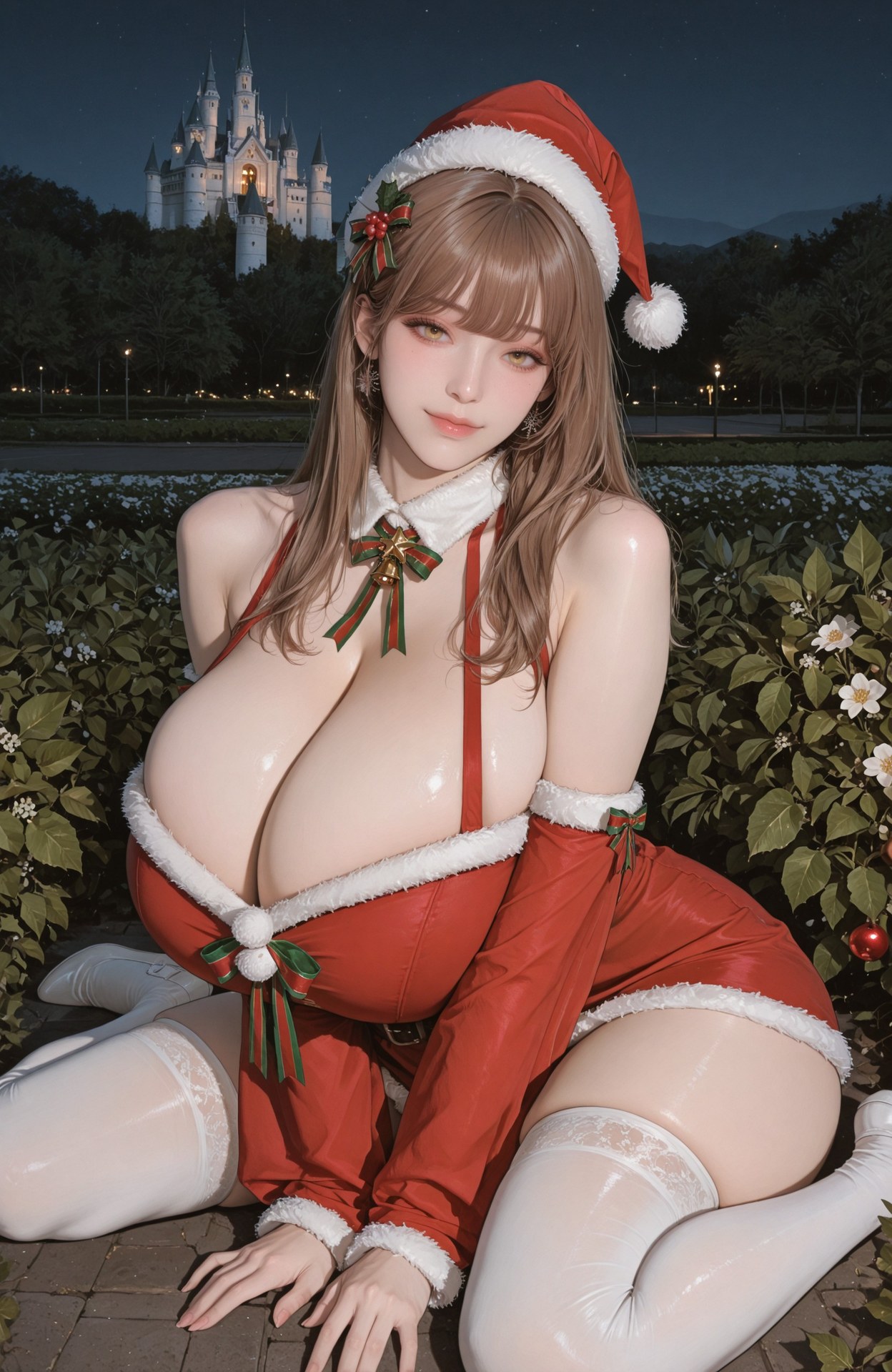 AI Generated Anime Girl - 胜利女神NIKKE Emma：白丝蕾丝内衣露穴 83P