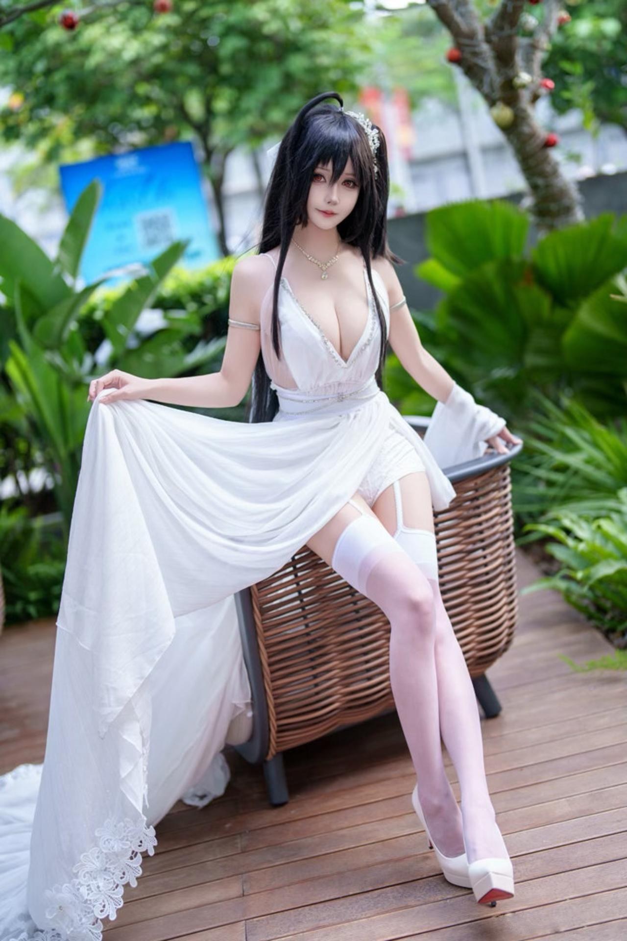 [cosplay] 抱走莫子aa - 碧蓝航线 大凤：誓约花嫁花嫁白纱美胸 27P 繁體版