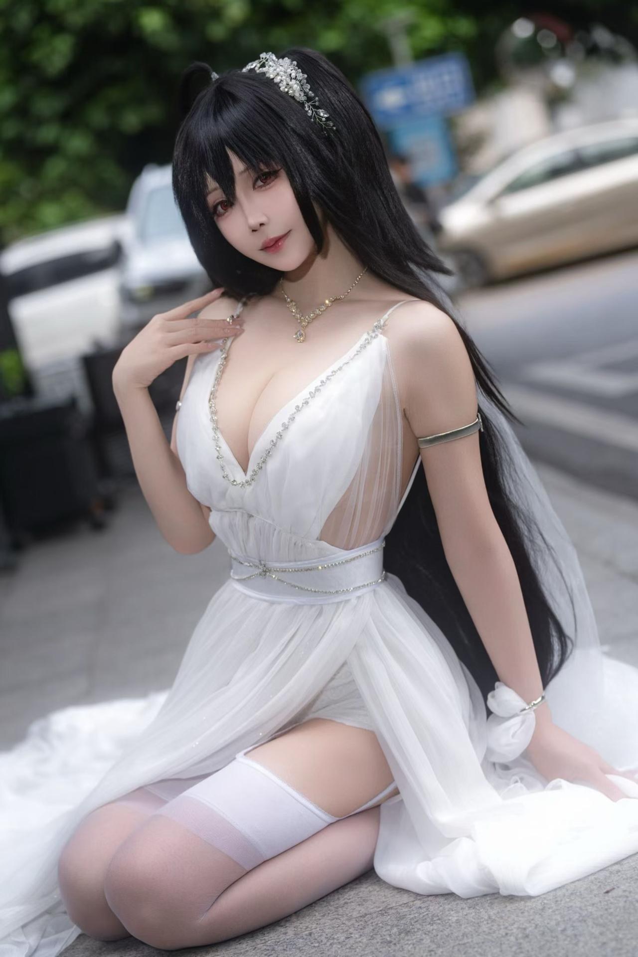 [cosplay] 抱走莫子aa - 碧蓝航线 大凤：誓约花嫁花嫁白纱美胸 27P 繁體版
