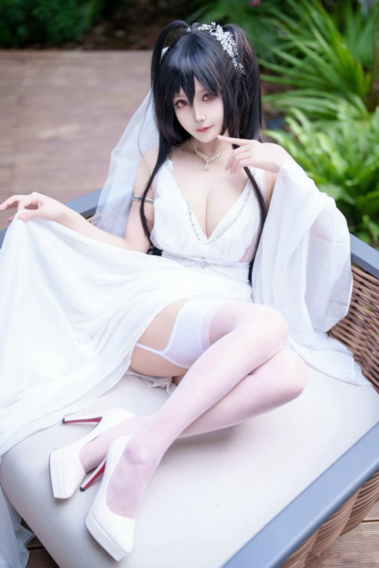 [cosplay] 抱走莫子aa - 碧蓝航线 大凤：誓约花嫁花嫁白纱美胸 27P 繁體版