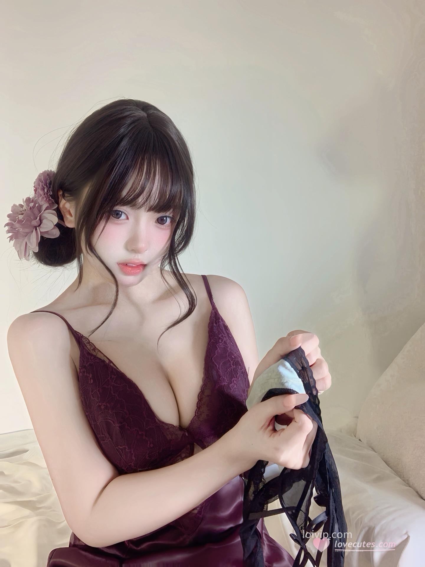 [private room] Nide Zhenzhenu - Purple Wife Temptation ชุดภาพคอสเพลย์ 62P2V
